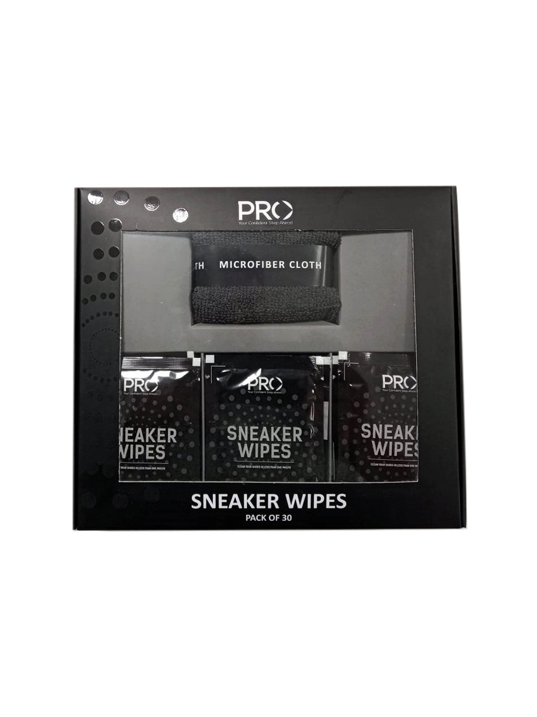 

PRO Set Of 30 Sneaker Cleaning Wipes with Microfiber Cloth, Grey