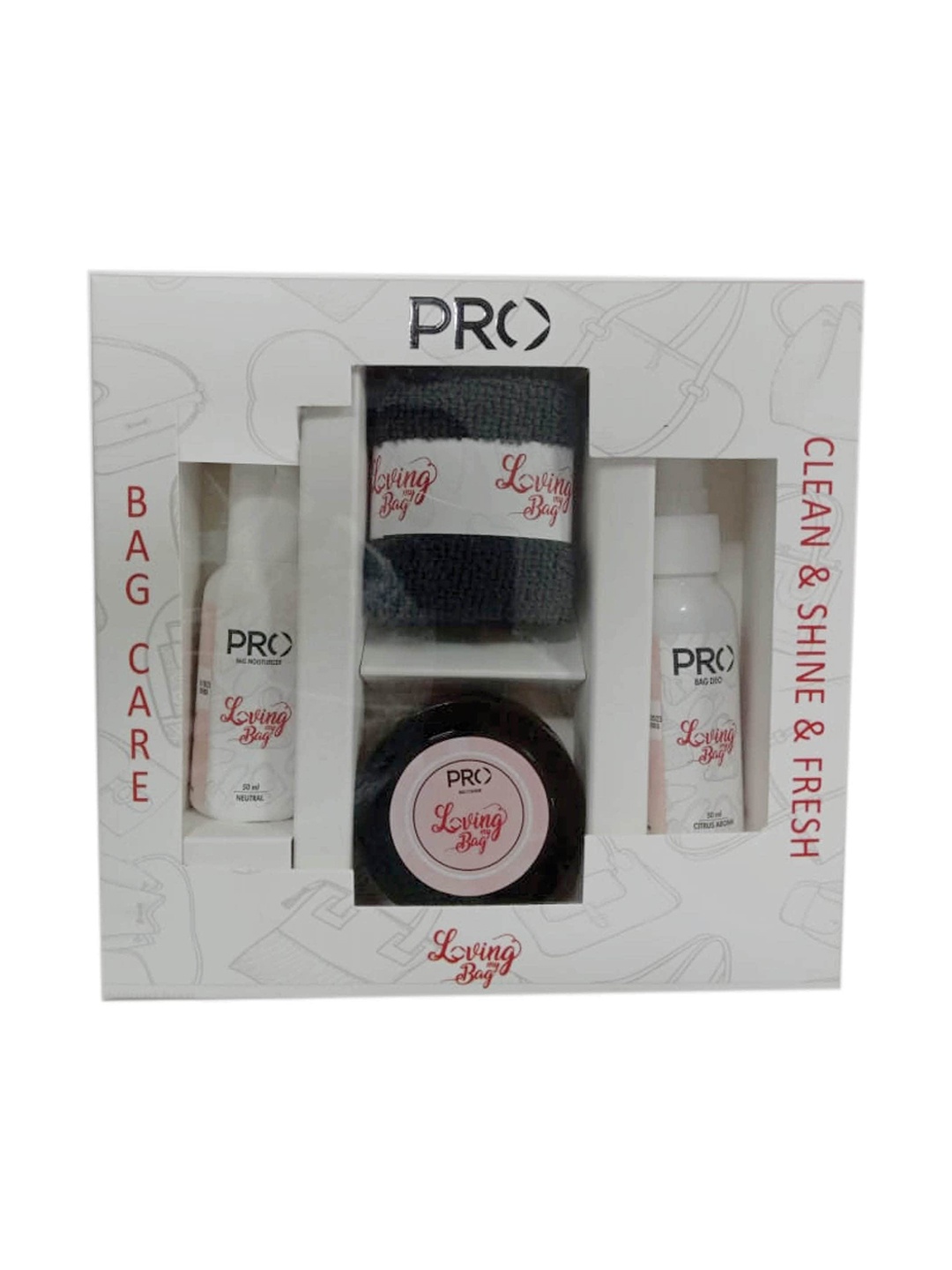 

PRO Pack of 3 Bag Care Kit, Off white
