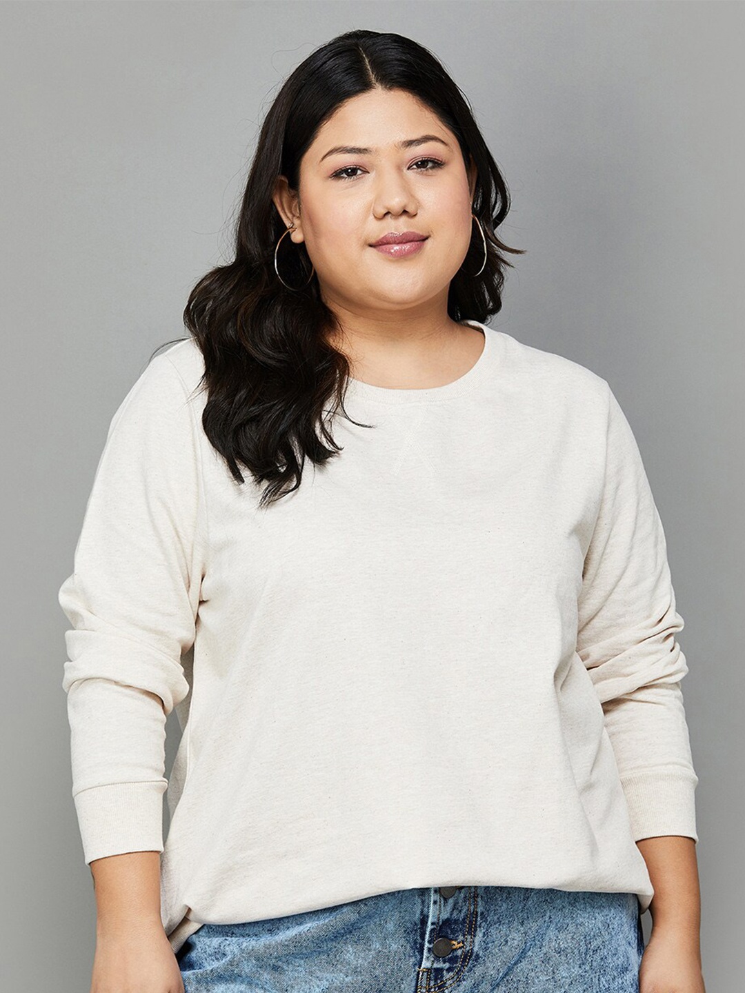 

Nexus by Lifestyle Plus Size Cotton Pullover, Off white