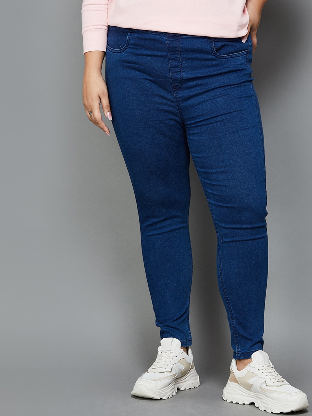 

Nexus by Lifestyle Women Plus Size Mid-Rise Clean Look Cotton Jeans, Blue