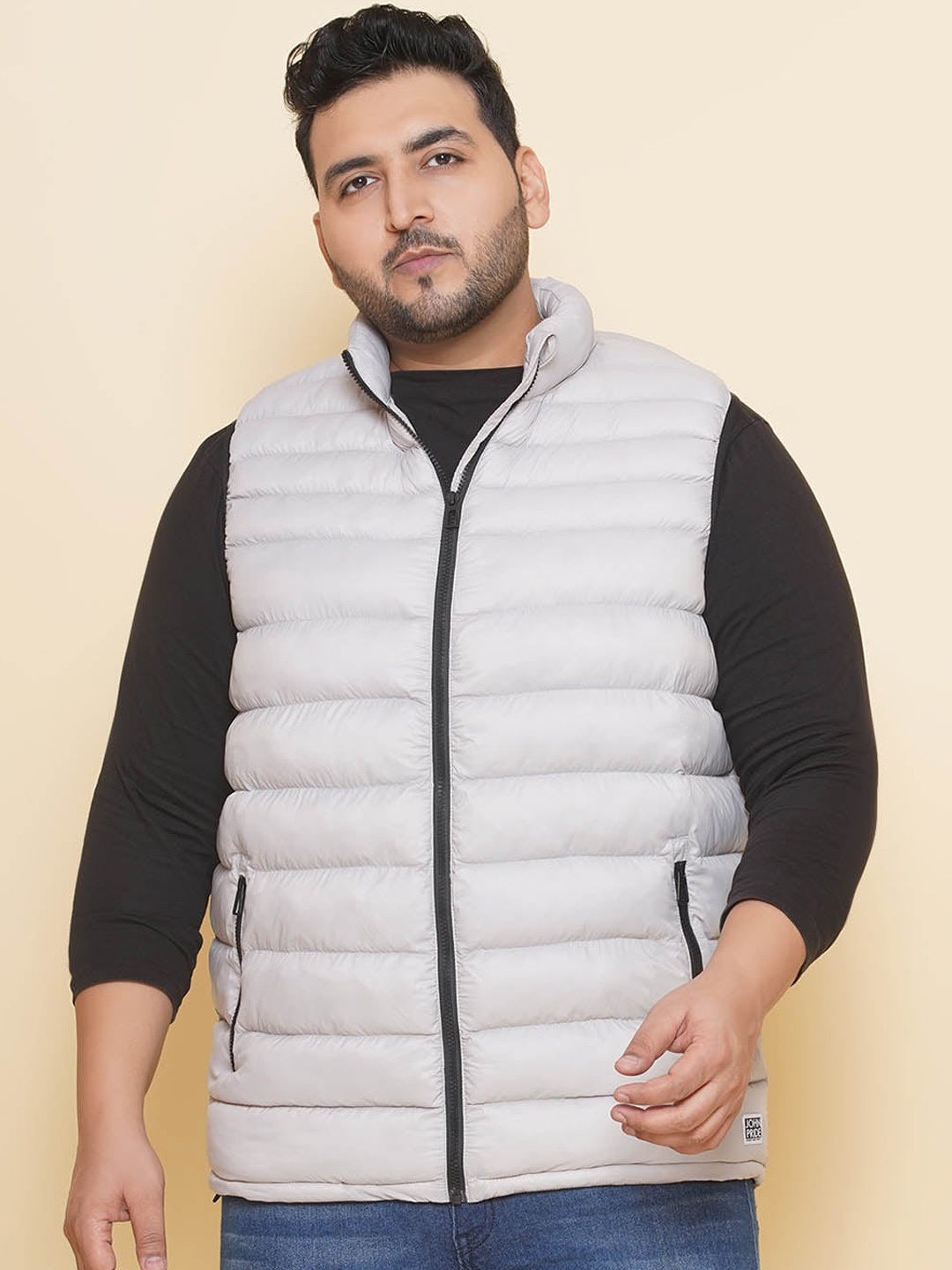 

John Pride Plus Size Lightweight Puffer Jacket, Grey