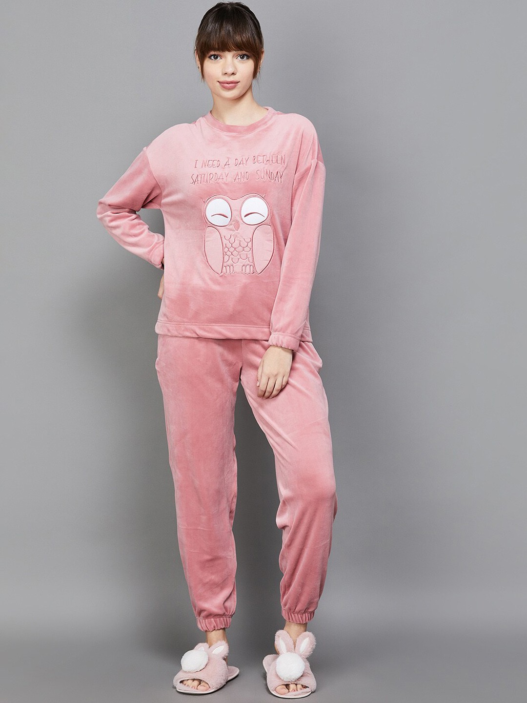 

Ginger by Lifestyle Graphic Printed Night suit, Pink