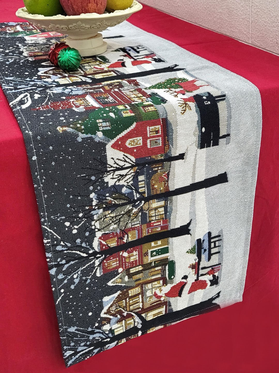 

AVI Living White & Grey Christmas Printed 600 GSM Table Runner