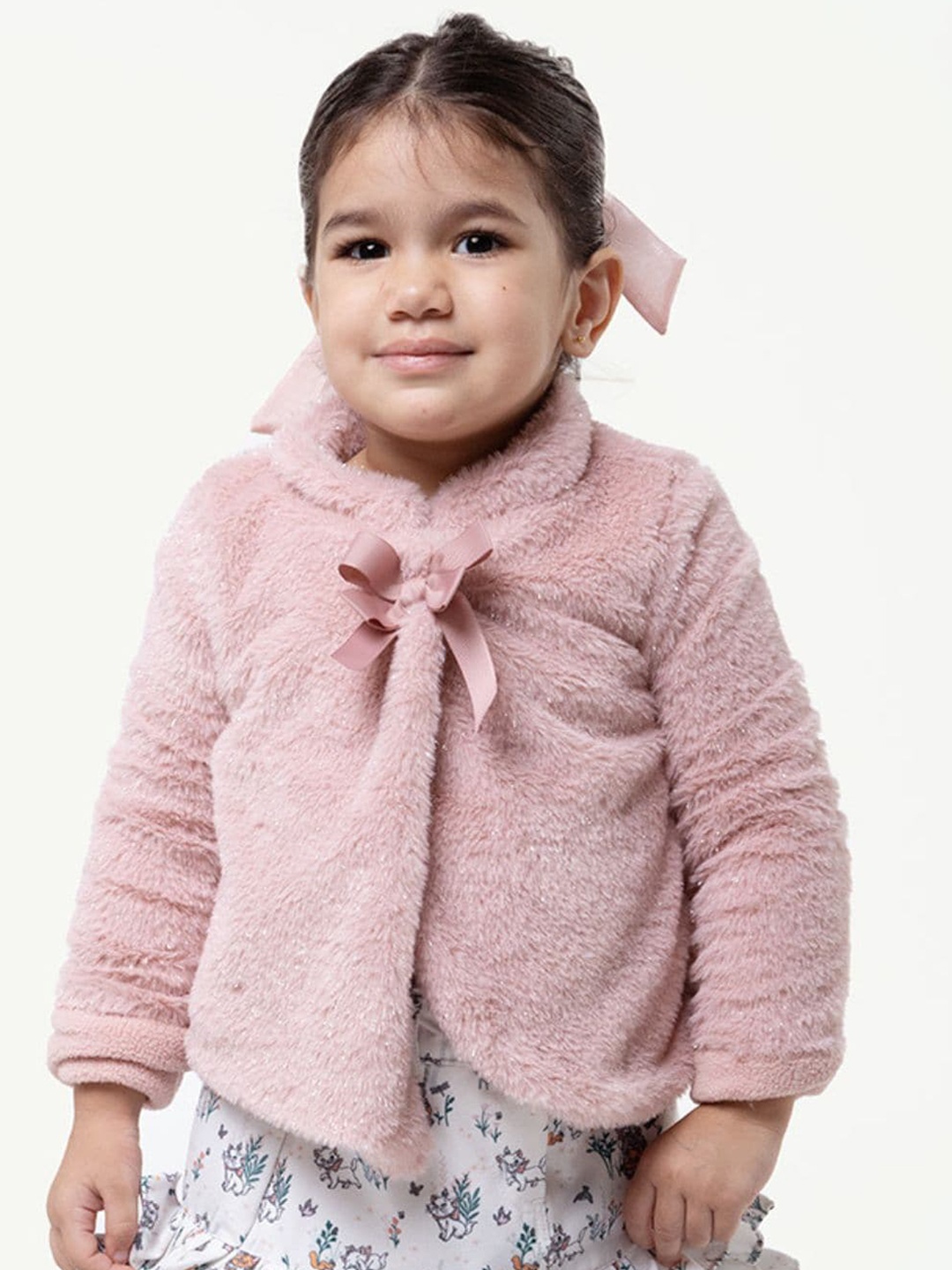 

One Friday Infant Girls Single-Breasted Overcoat, Pink