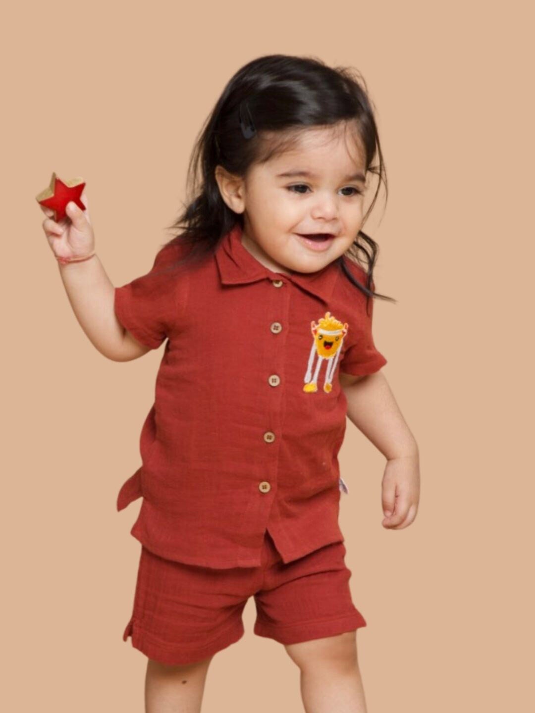 

Greendeer Kids Smart Pure Cotton Casual Shirt, Red