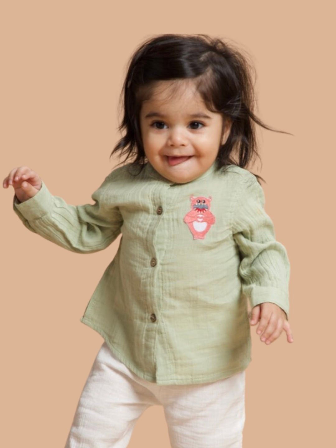 

Greendeer Infants Kids Smart Pure Cotton Casual Shirt, Green