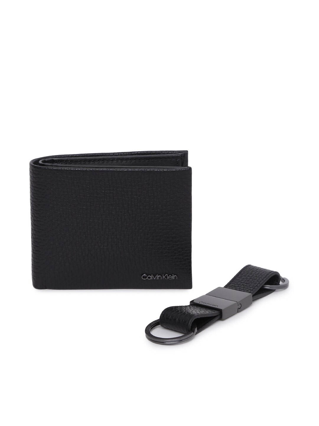 

Calvin Klein Men Textured Leather Two Fold Wallet, Black