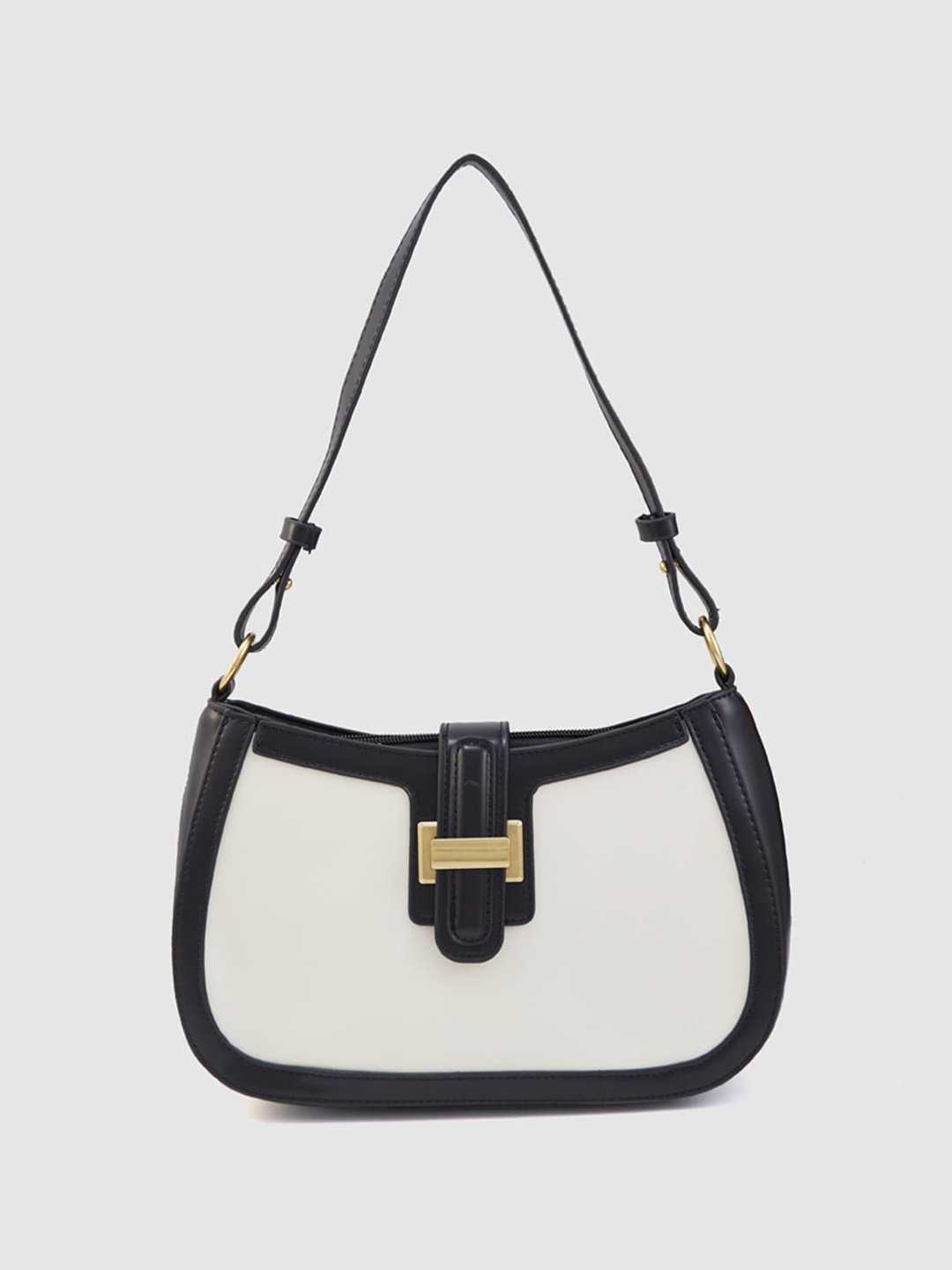 

Globus Colourblocked Baguette Bag, Black
