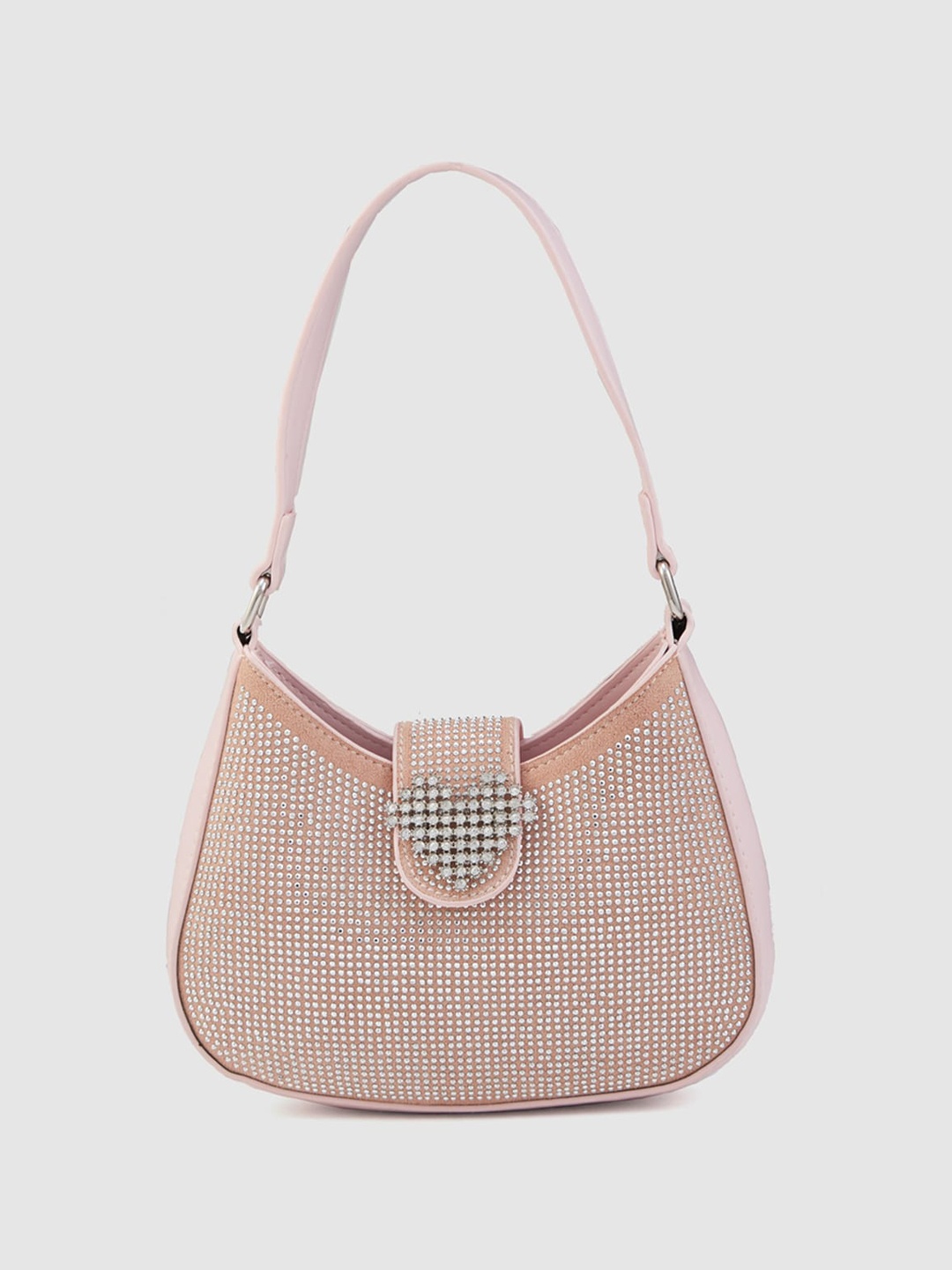 

Globus Embellished Structured Hobo Bag, Nude