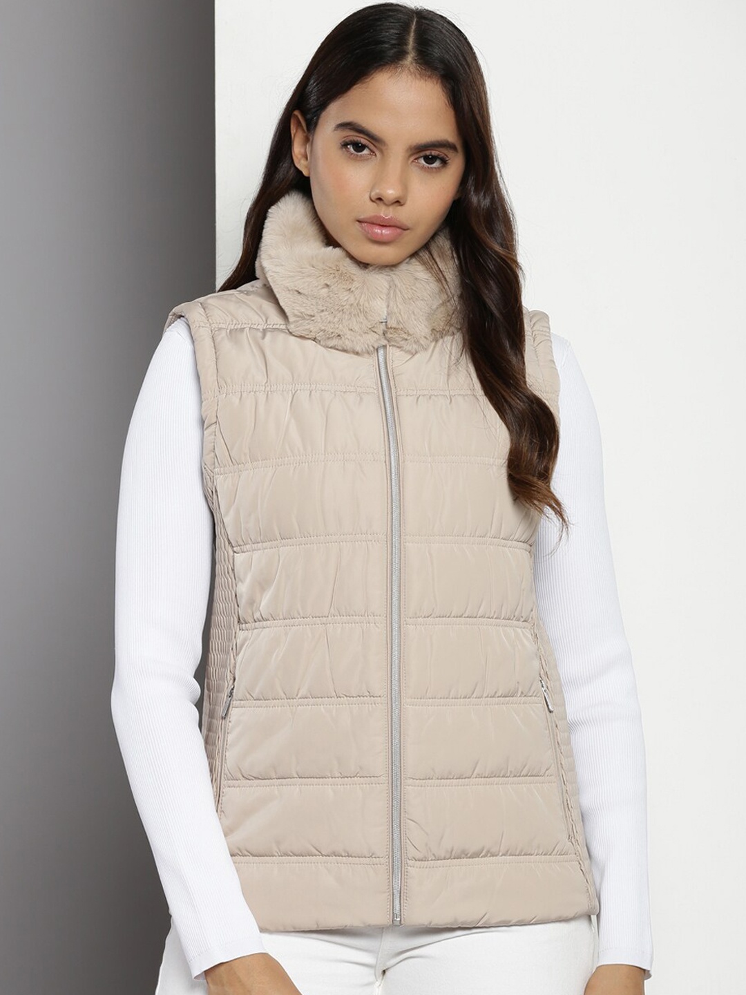 

Calvin Klein High Neck Parka Jacket, Brown