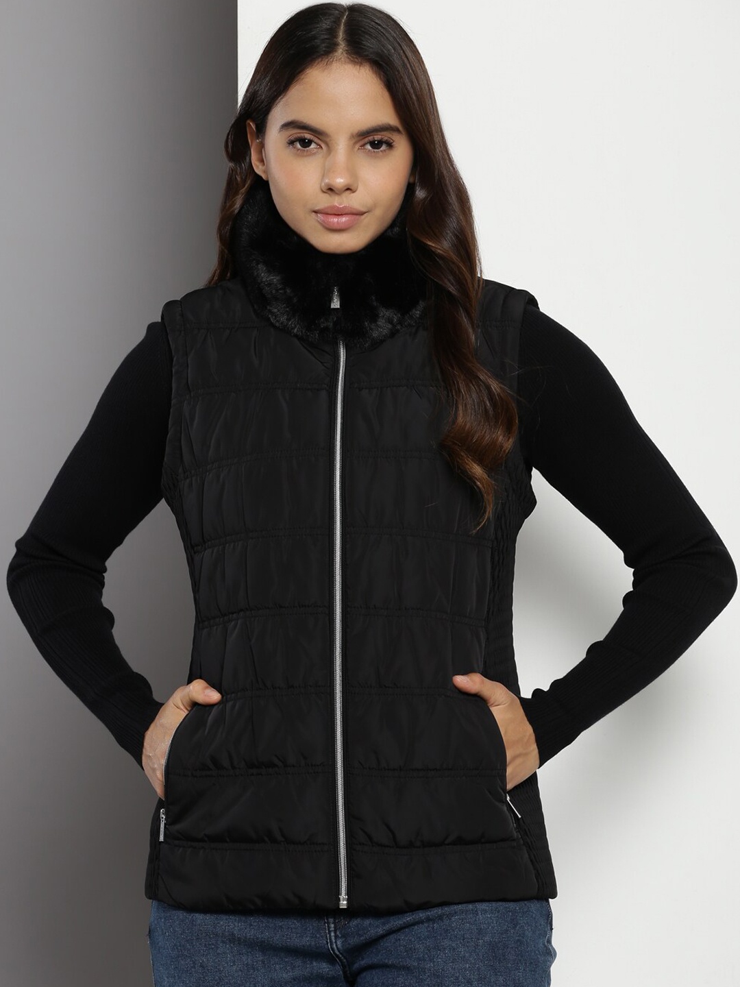 Calvin Klein Turtle Neck Padded Jacket, Black