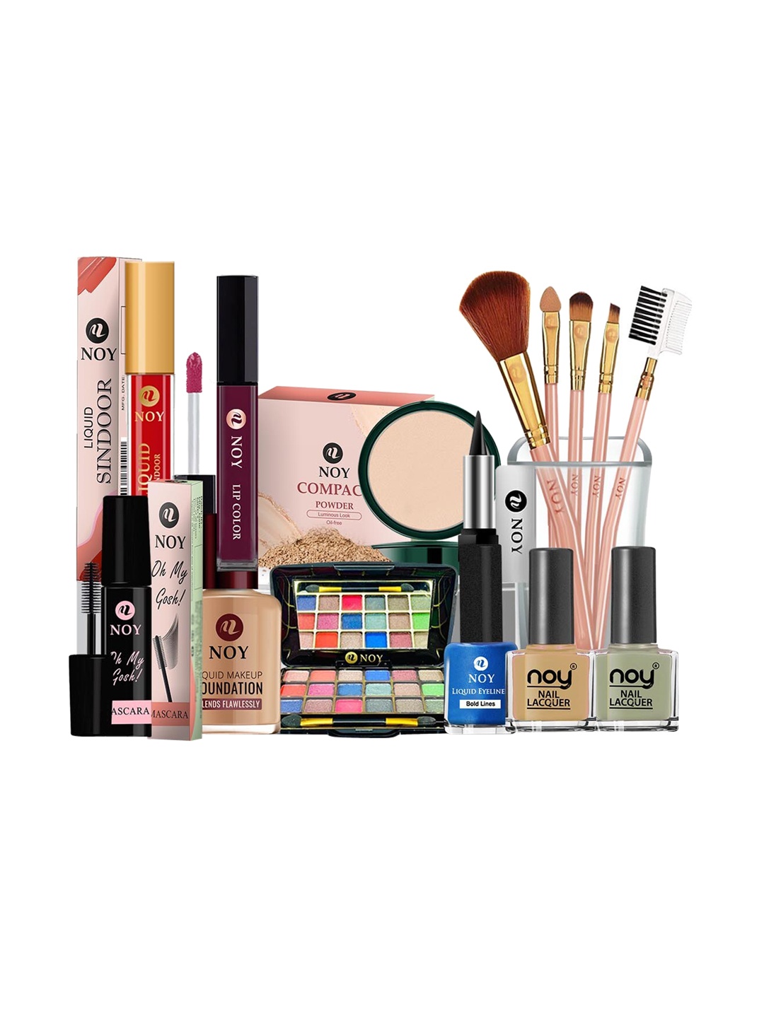 

NOY Set Of 15 100% Smudge Proof Makeup Combo - Professional Blend - 666, Nude