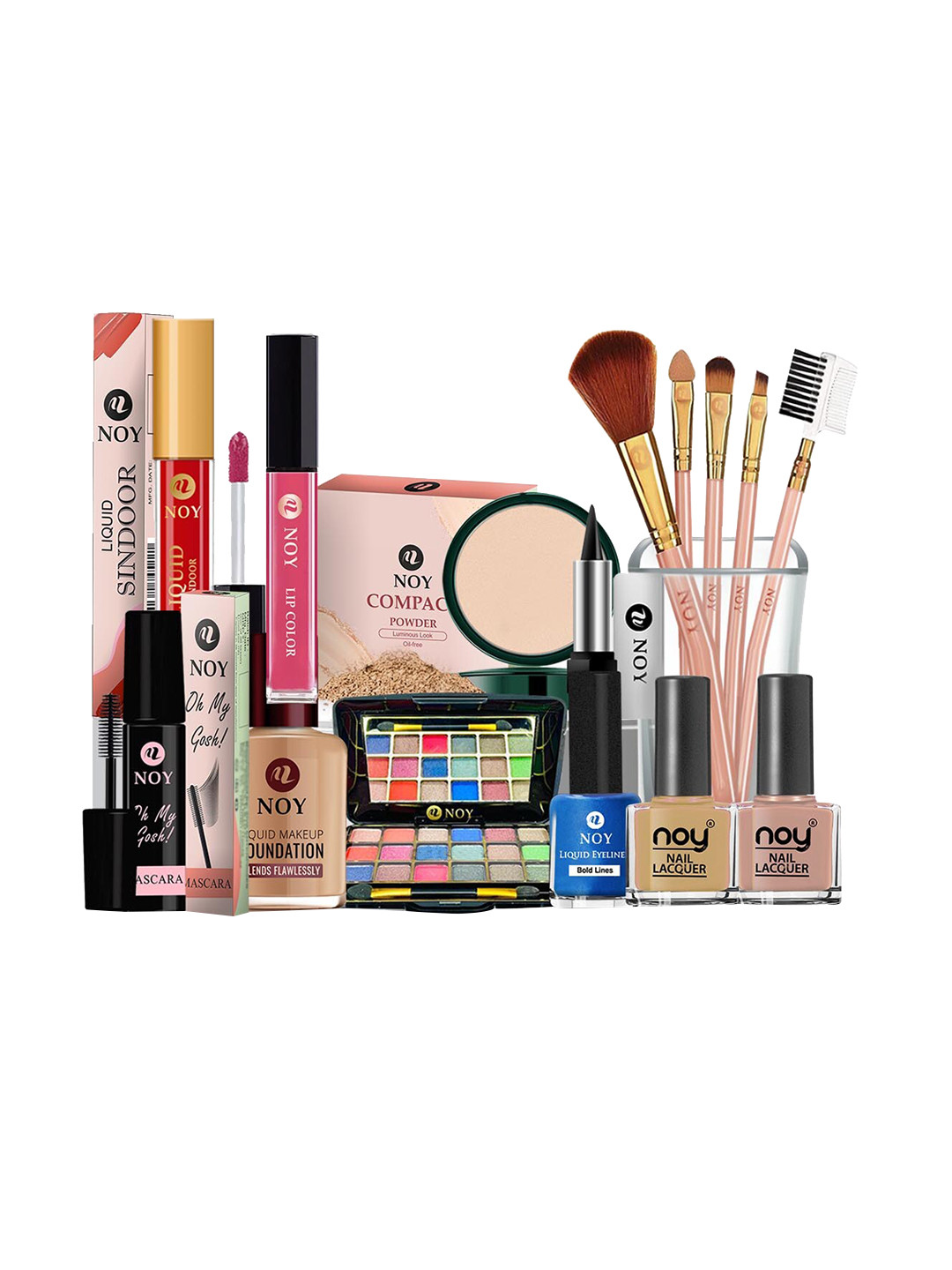 

NOY Set Of 15 Non Transfer Makeup Combo - Weightless Beauty In Any Weather - 707, Peach