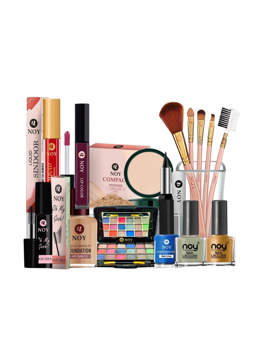 

NOY Set Of 15 Essence Makeup Combo - Effortless Beauty In Any Weather - 1042, Blue