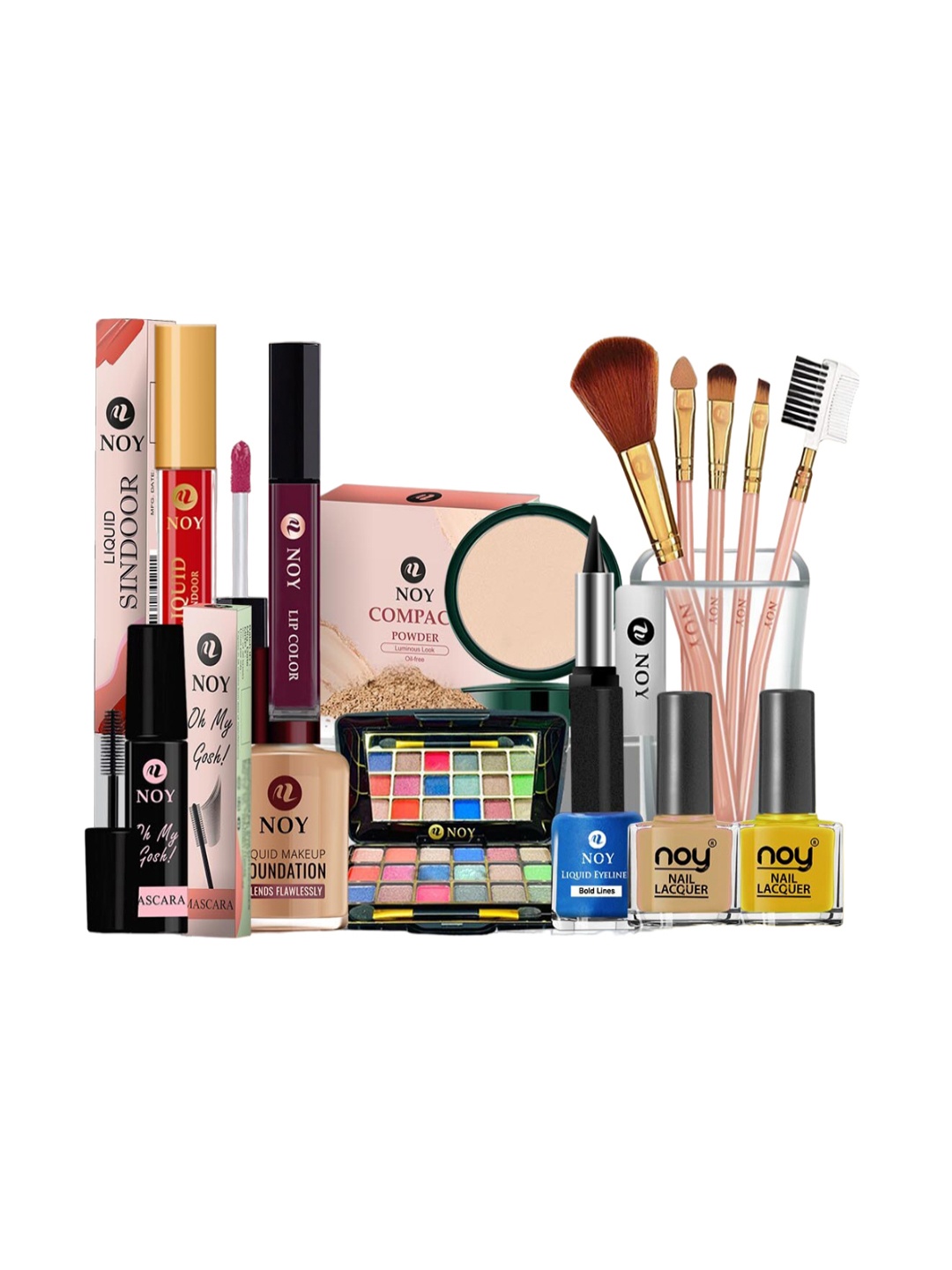 

NOY Set Of 15 Smudge Proof Makeup Combo - Double The Beauty Joy For Any Occasion - 642, Nude