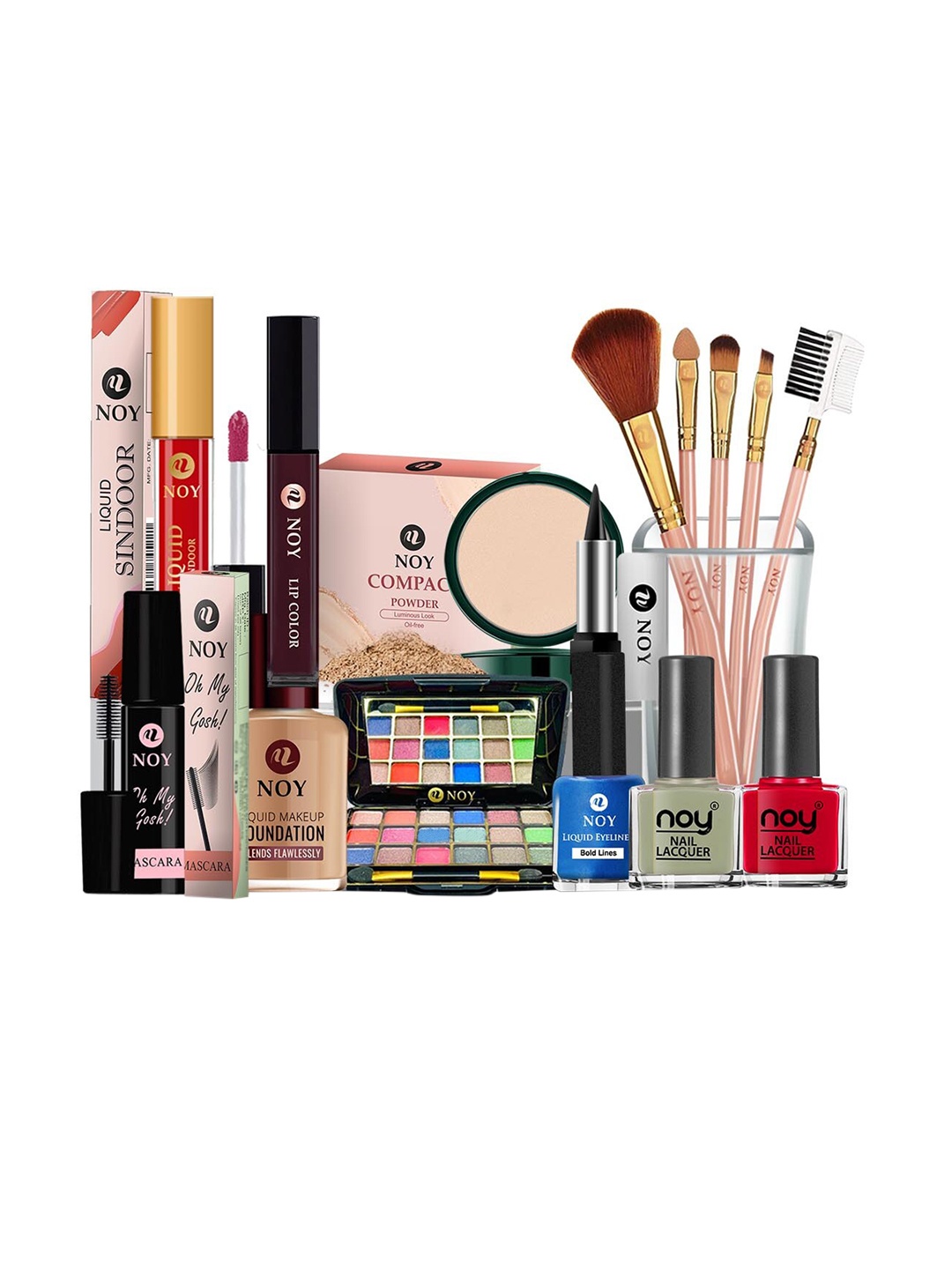 

NOY Set Of 15 Smudge Proof Makeup Combo - Double The Beauty Joy For Any Occasion - 1038, Blue