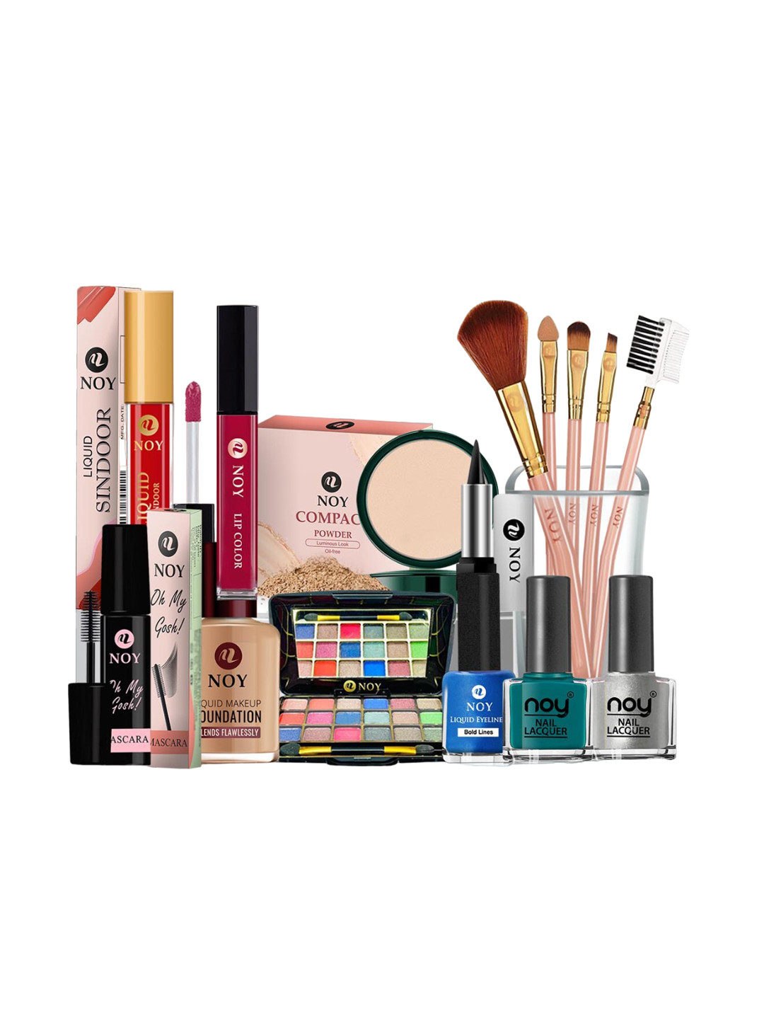 

NOY Set Of 15 Essence Makeup Combo - Effortless Beauty In Any Weather - 844, Pink