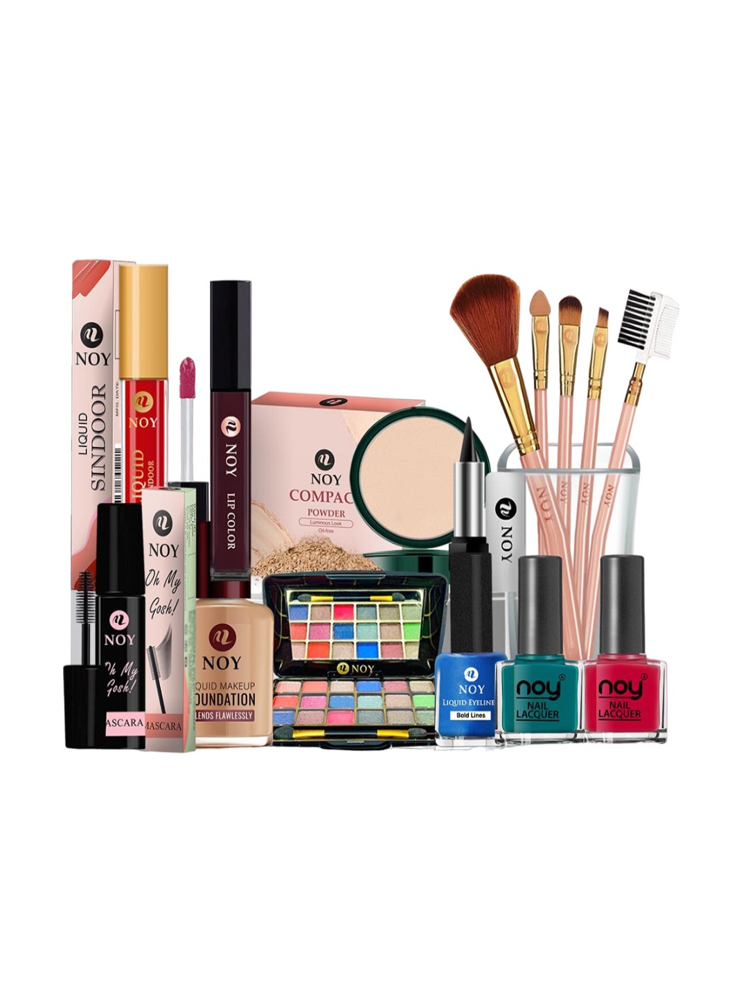 

NOY Set Of 15 Bliss Makeup Combo - Perfect Gift Of Beauty Essentials - 854, Green