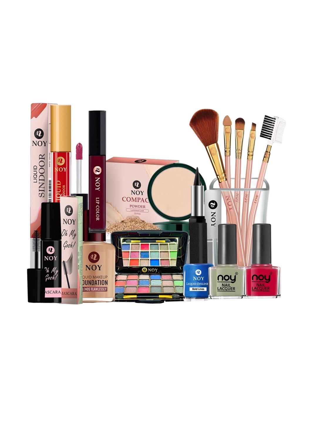 

NOY 15Pcs All In One Makeup Combo - Must Have Pair - Combo No. 1064, Multi