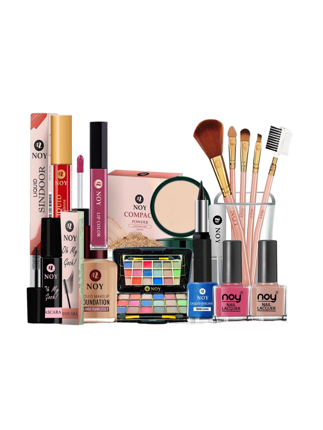 

NOY 15Pcs Non Transfer Makeup Combo - Effortless Beauty In Any Weather - Combo No. 791, Purple
