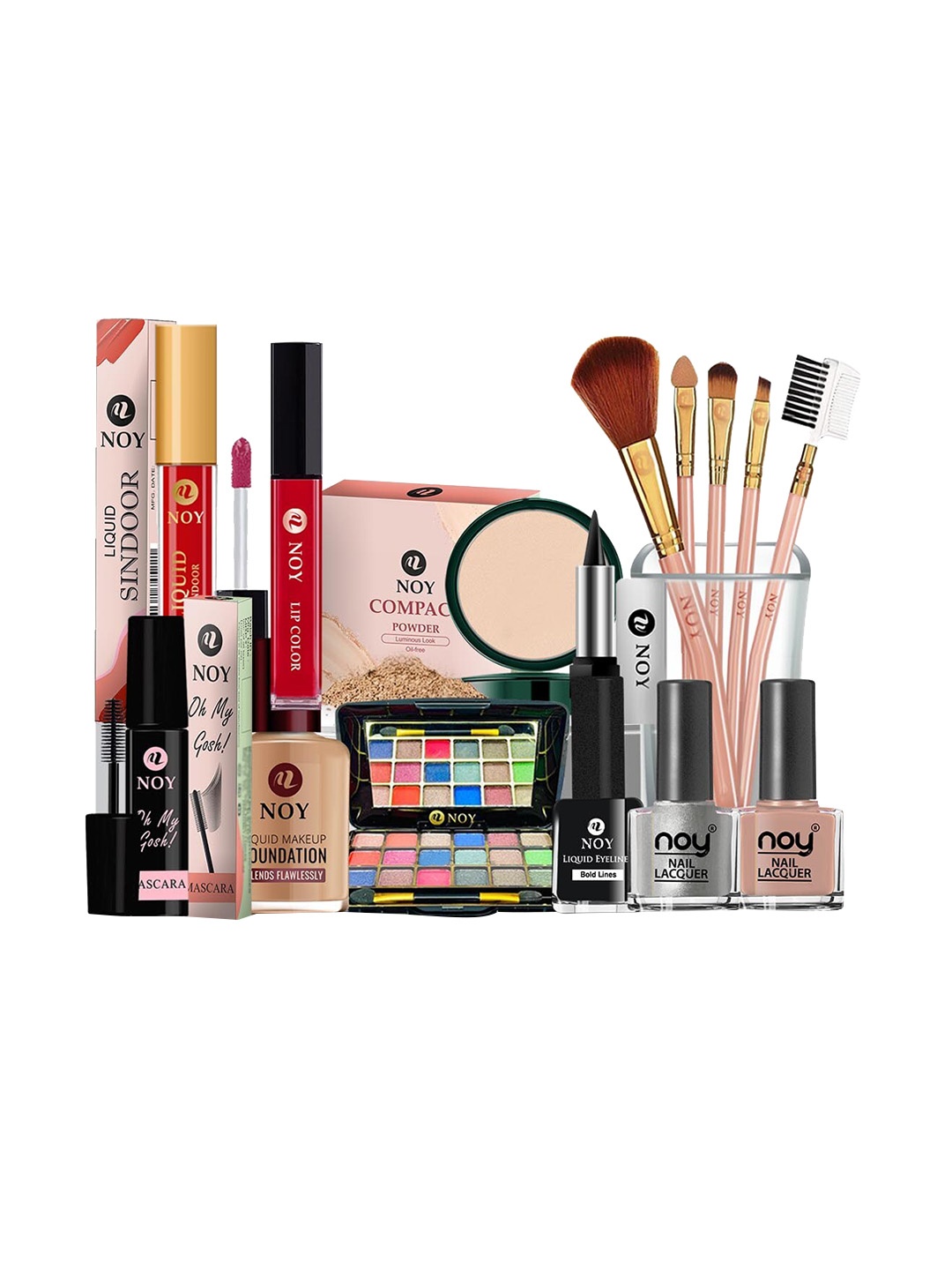 NOY All In One 15Pcs Must-Have Pair For Gorgeous Results - Combo No. 614, Red