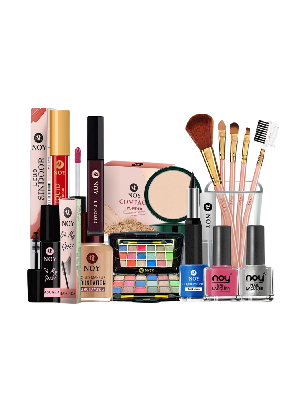 

NOY 15Pcs Luxurious Beauty Essentials - Combo No. 774, Pink