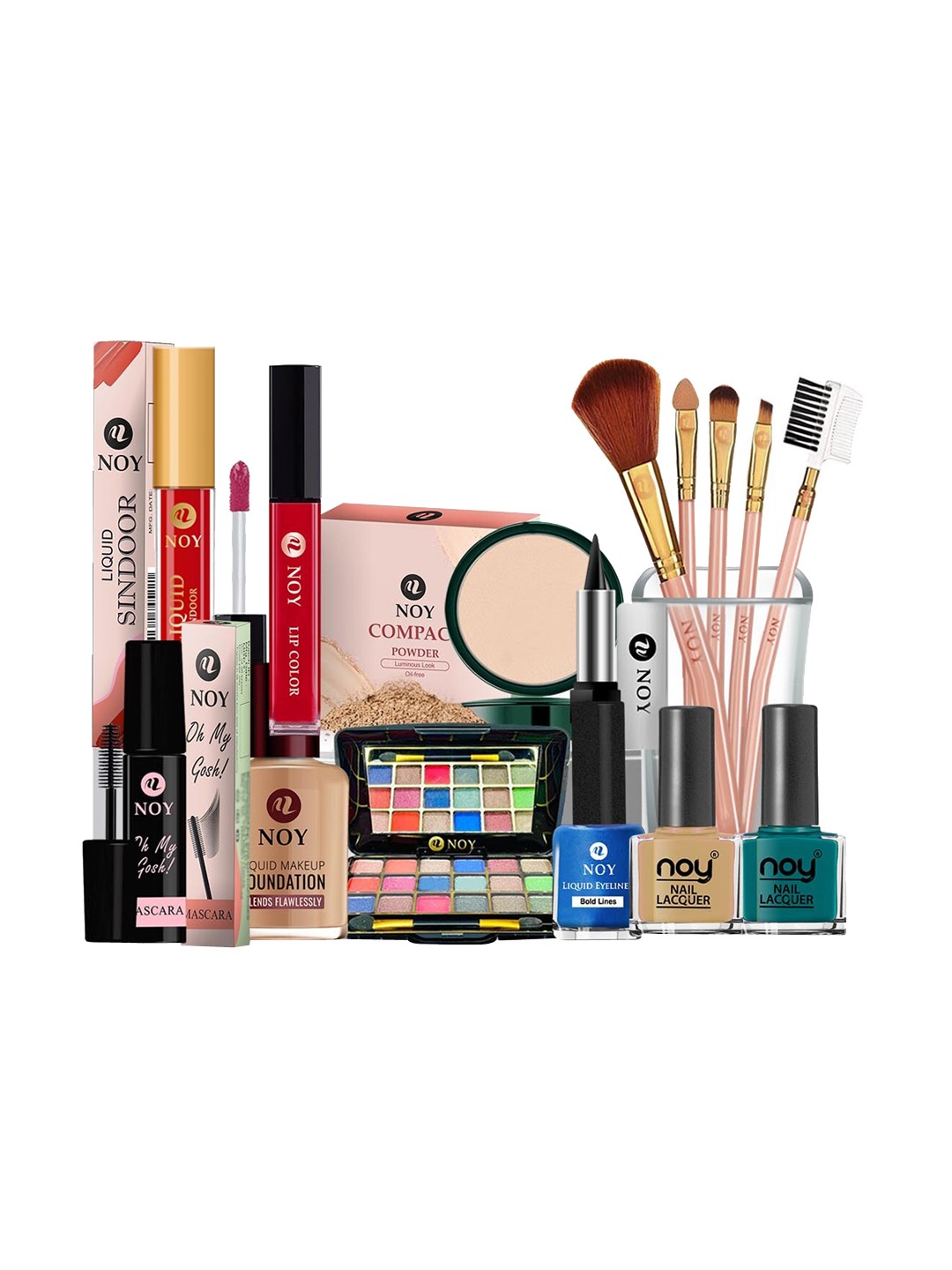 

NOY 15Pcs Luxurious Beauty Essentials - Combo No. 637, Red