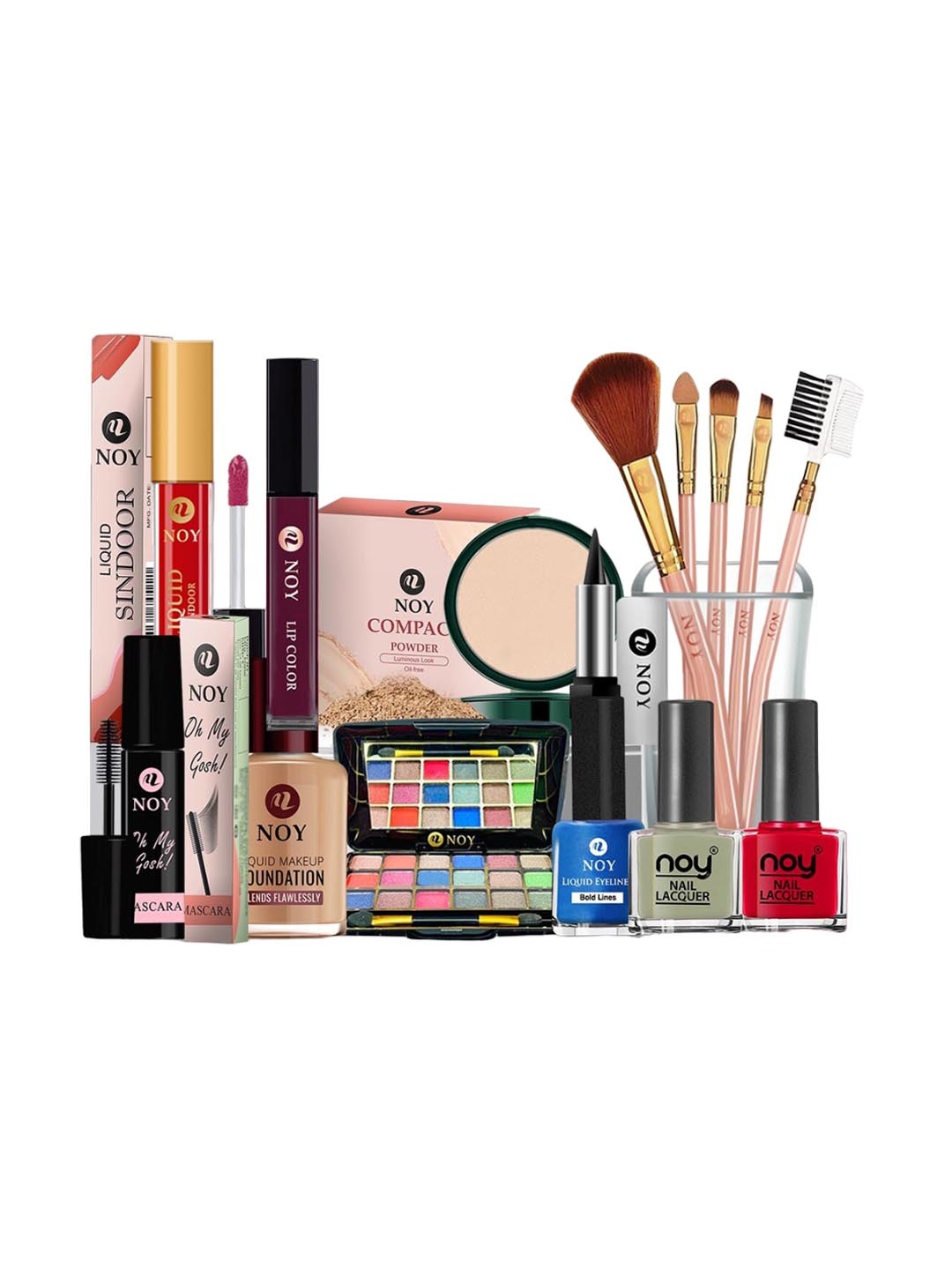 

NOY 15Pcs Bliss Luxurious Beauty Essentials - Combo No. 1034, Red