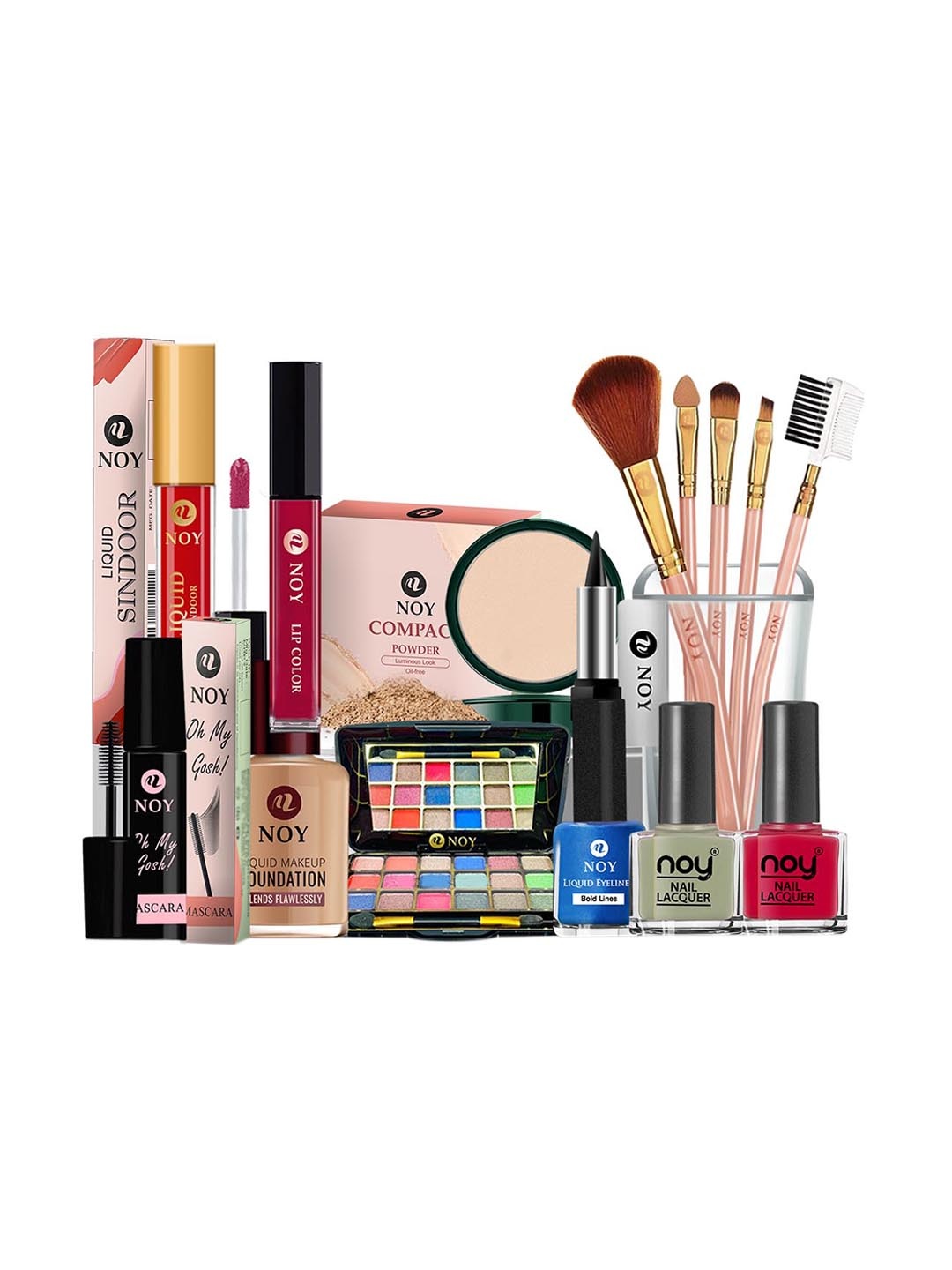 NOY 15Pcs Non-Transfer Makeup Combo - No. 1060, Pink