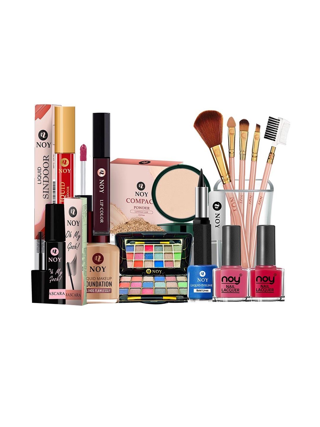 

NOY Set Of 15 Bliss Makeup Combo - Perfect Gift Of Beauty Essentials - 782, Pink