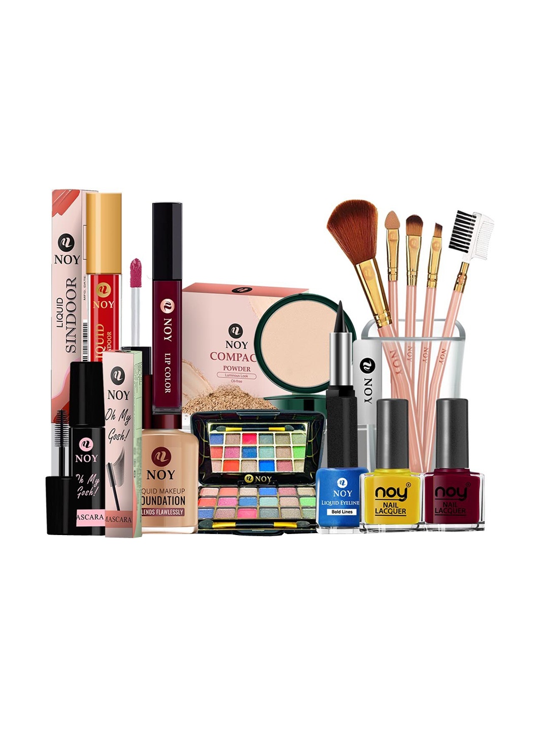 

NOY Set Of 15 Bliss Makeup Combo - Perfect Gift Of Beauty Essentials - 872, Maroon