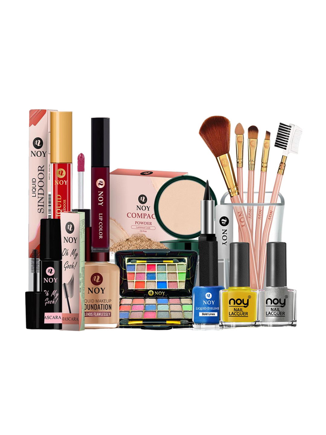 

NOY Set Of 15 Smudge Proof Makeup Combo - Double The Beauty Joy For Any Occasion - 912, Maroon