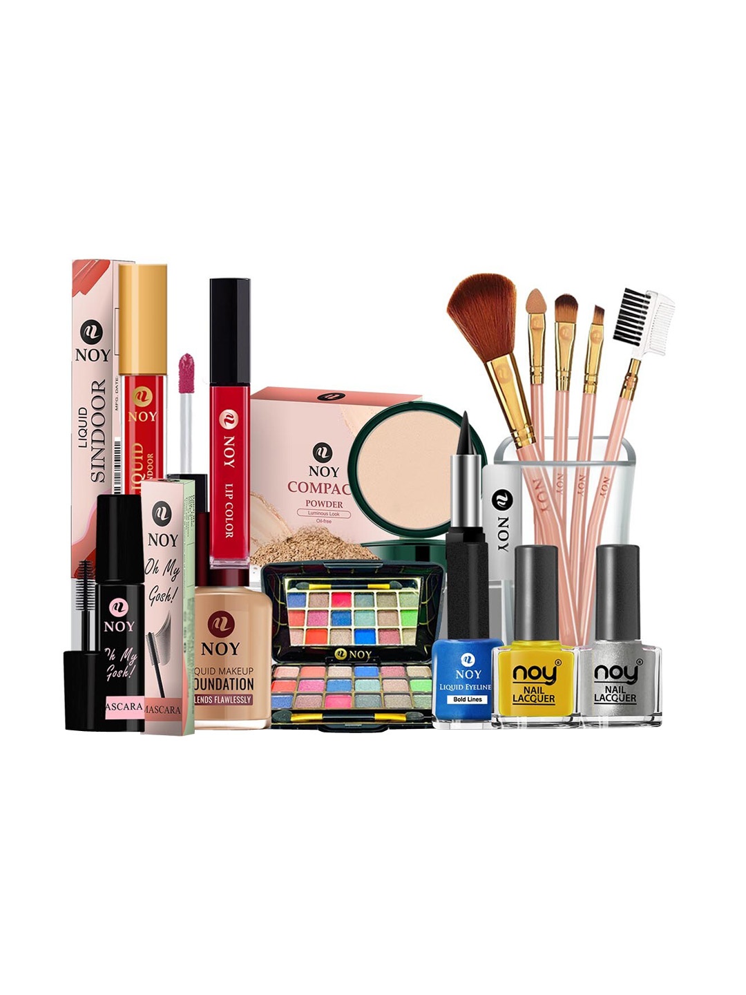

NOY 15Pcs Bliss Your Perfect Match Combo - For Flawless Looks - Combo No. 909, Red