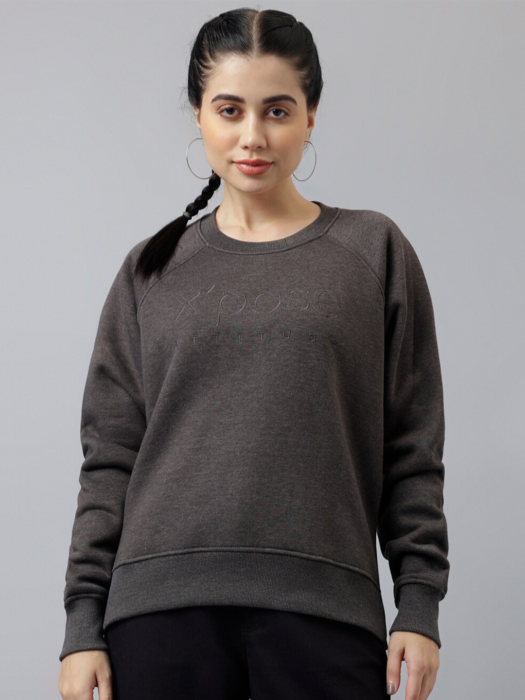 

Xpose Fleece Pullover Sweatshirt, Charcoal