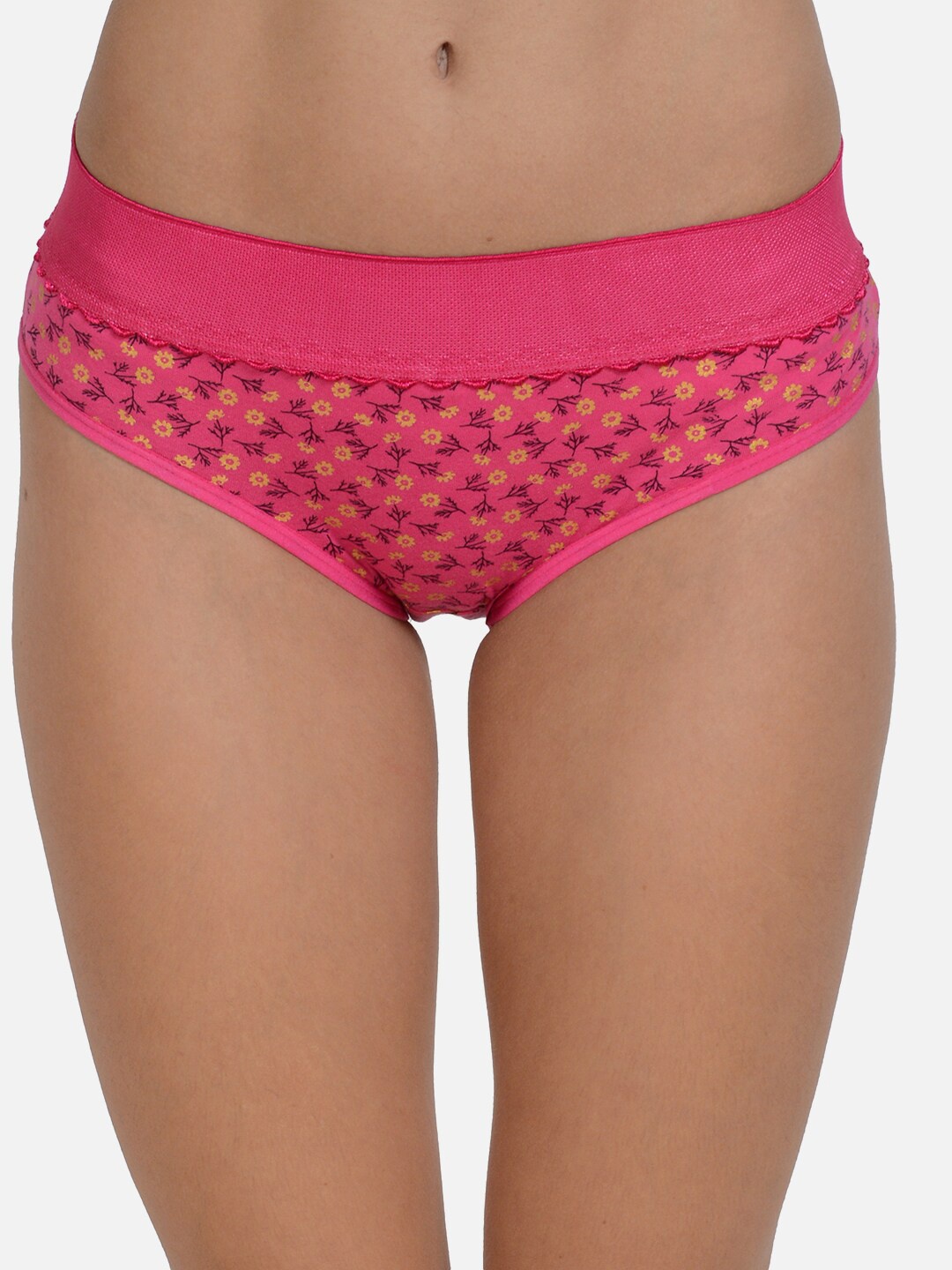 

mod & shy Floral Printed Anti Microbial Basic Briefs MU124-New-S, Pink