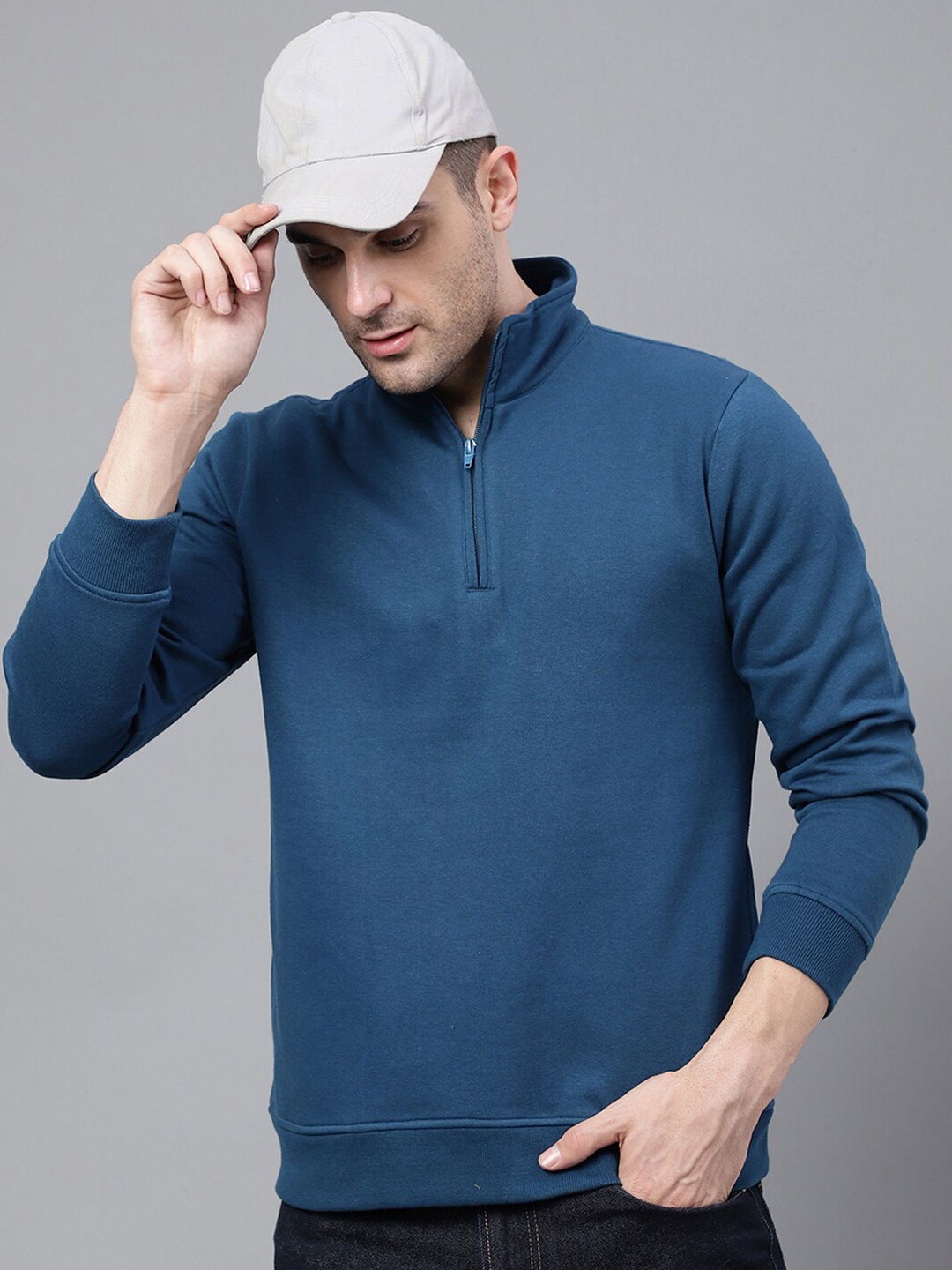 

Hancock Mock Collar Anti Odour Fleece Pullover, Turquoise blue