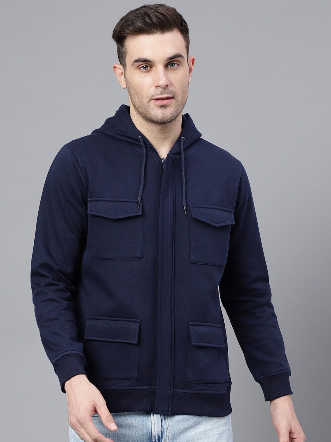 

Hancock Hooded Anti Odour Fleece Jacket, Navy blue