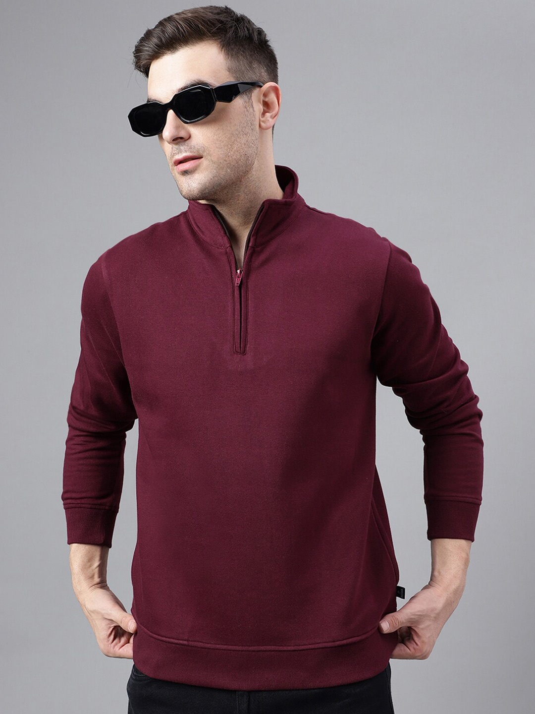 

Hancock Mock Collar Anti Odour Fleece Pullover, Burgundy