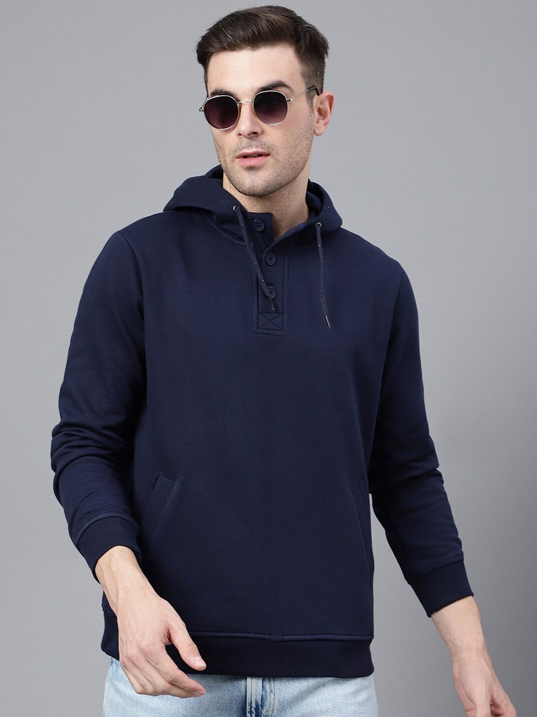 

Hancock Hooded Fleece Pullover, Navy blue