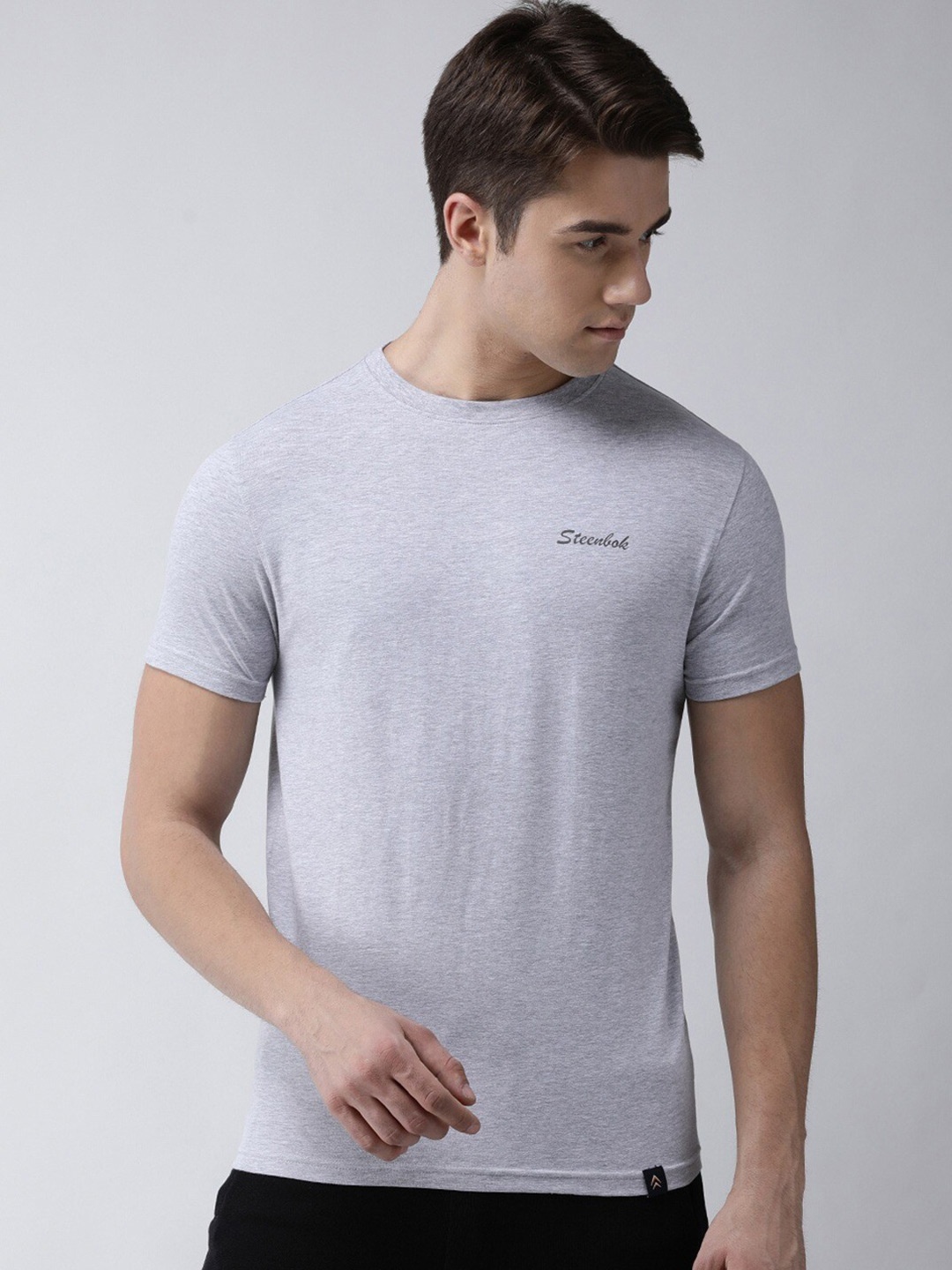 

Steenbok Round Neck Odour Free Pure Cotton T-shirt, Grey
