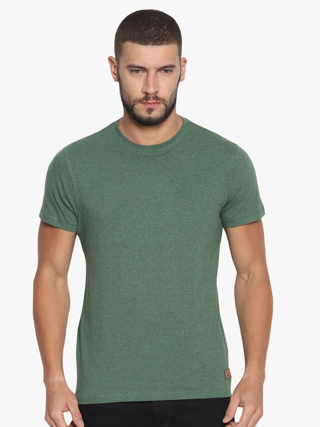 

Steenbok Round Neck Cotton Slim Fit T-shirt, Green