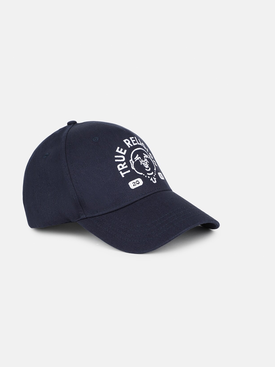 

True Religion Men Typography Embroidered Pure Cotton Baseball Cap, Navy blue