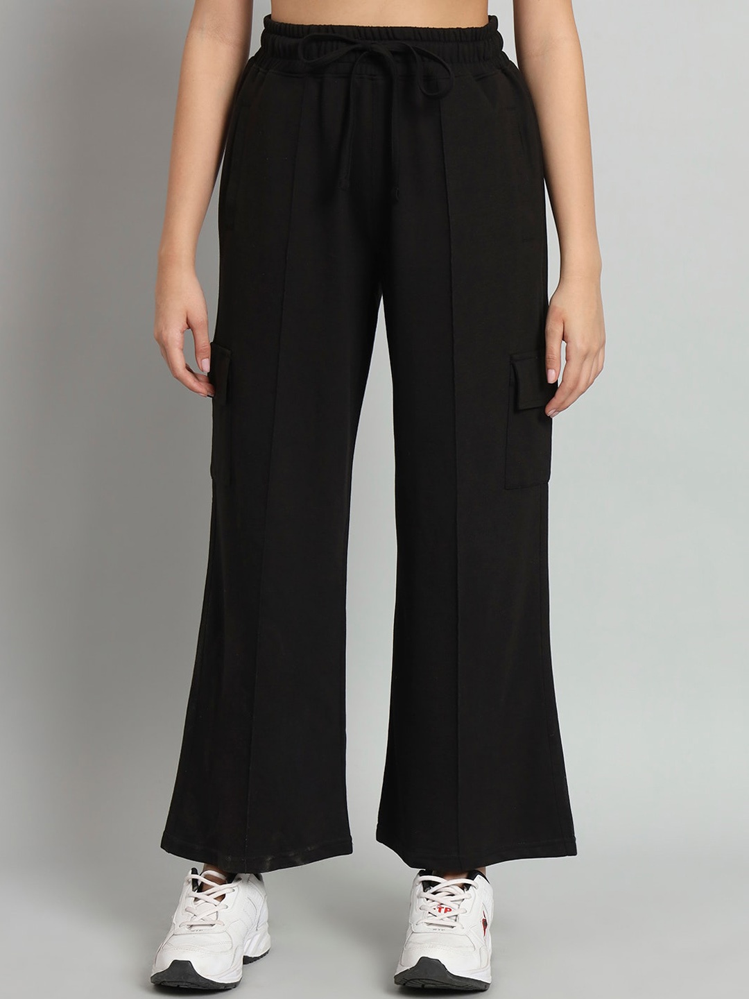 

MKH Women Sports Cargo Track Pants, Black