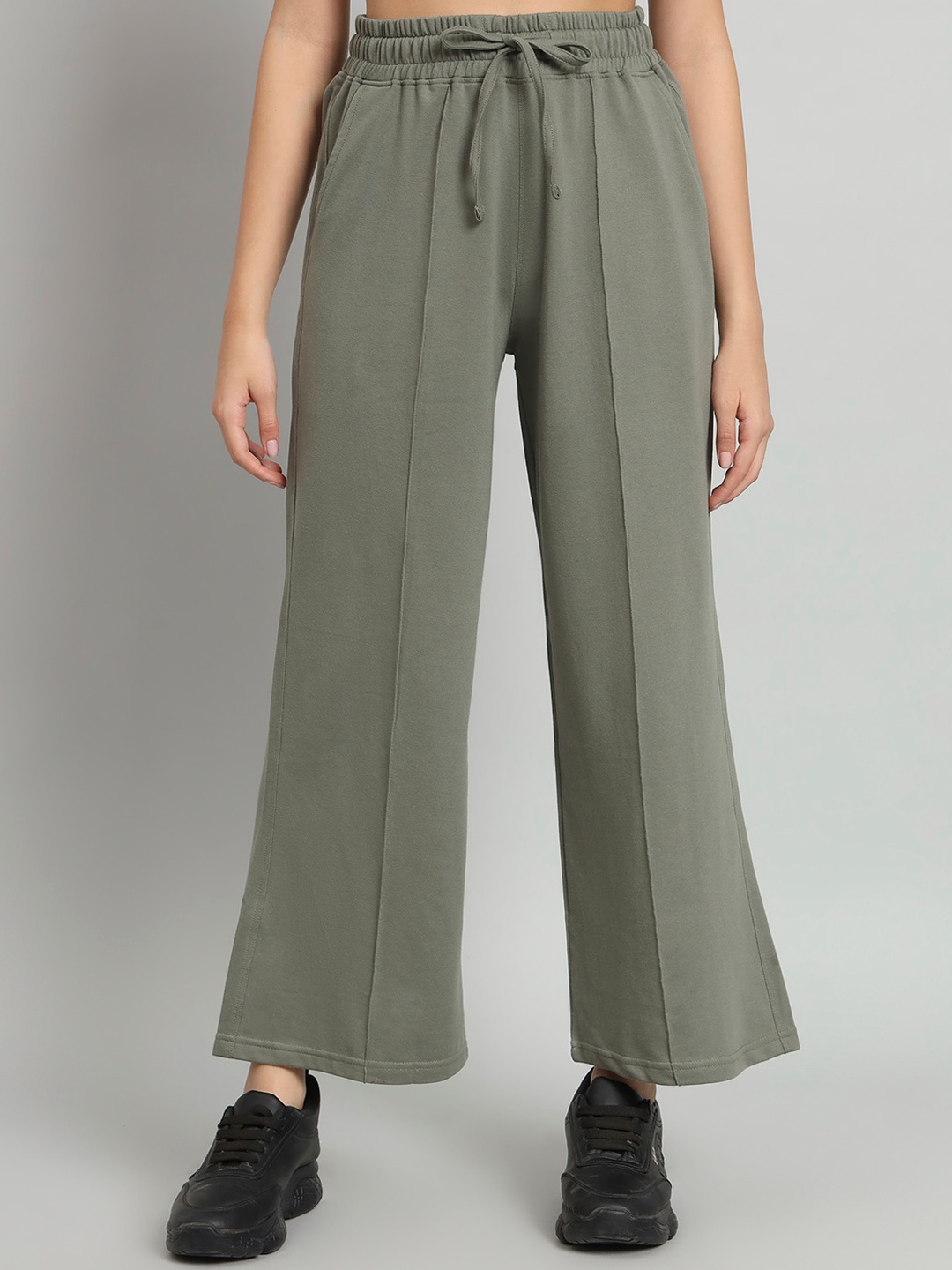 

MKH Women Mid Rise Sports Track Pants, Green