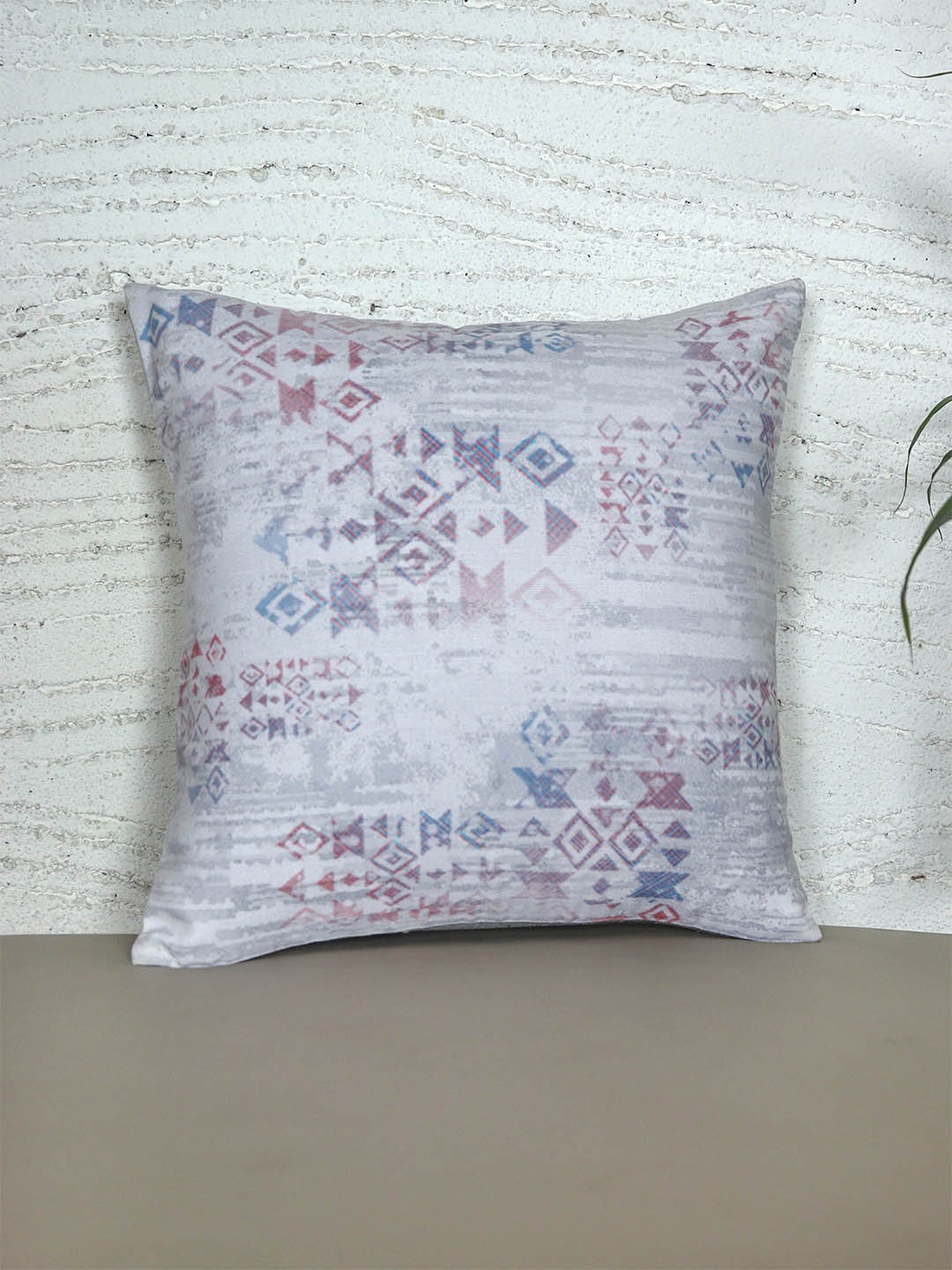 

ZEBA Blue & Pink Abstract Square Cushion Cover