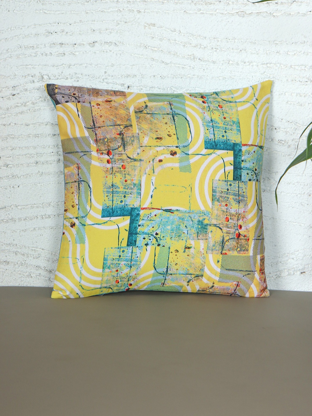 

ZEBA Blue Printed Square Cushion Cover
