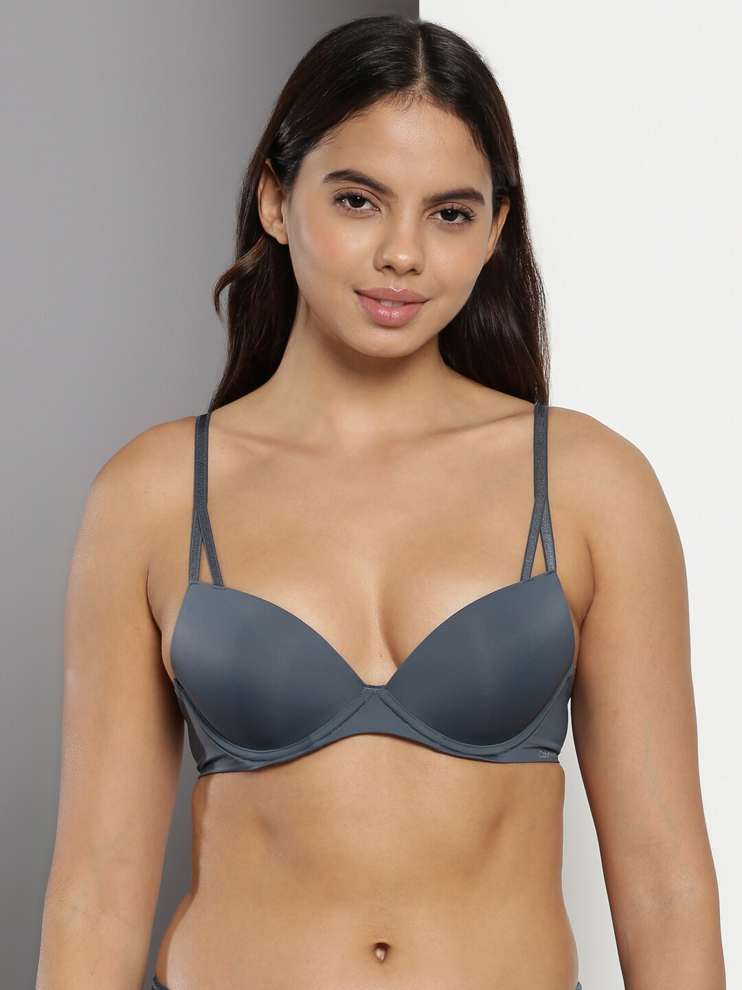 

Calvin Klein Underwired Seamless Lightly Padded Everyday Bra With All Day Comfort, Grey