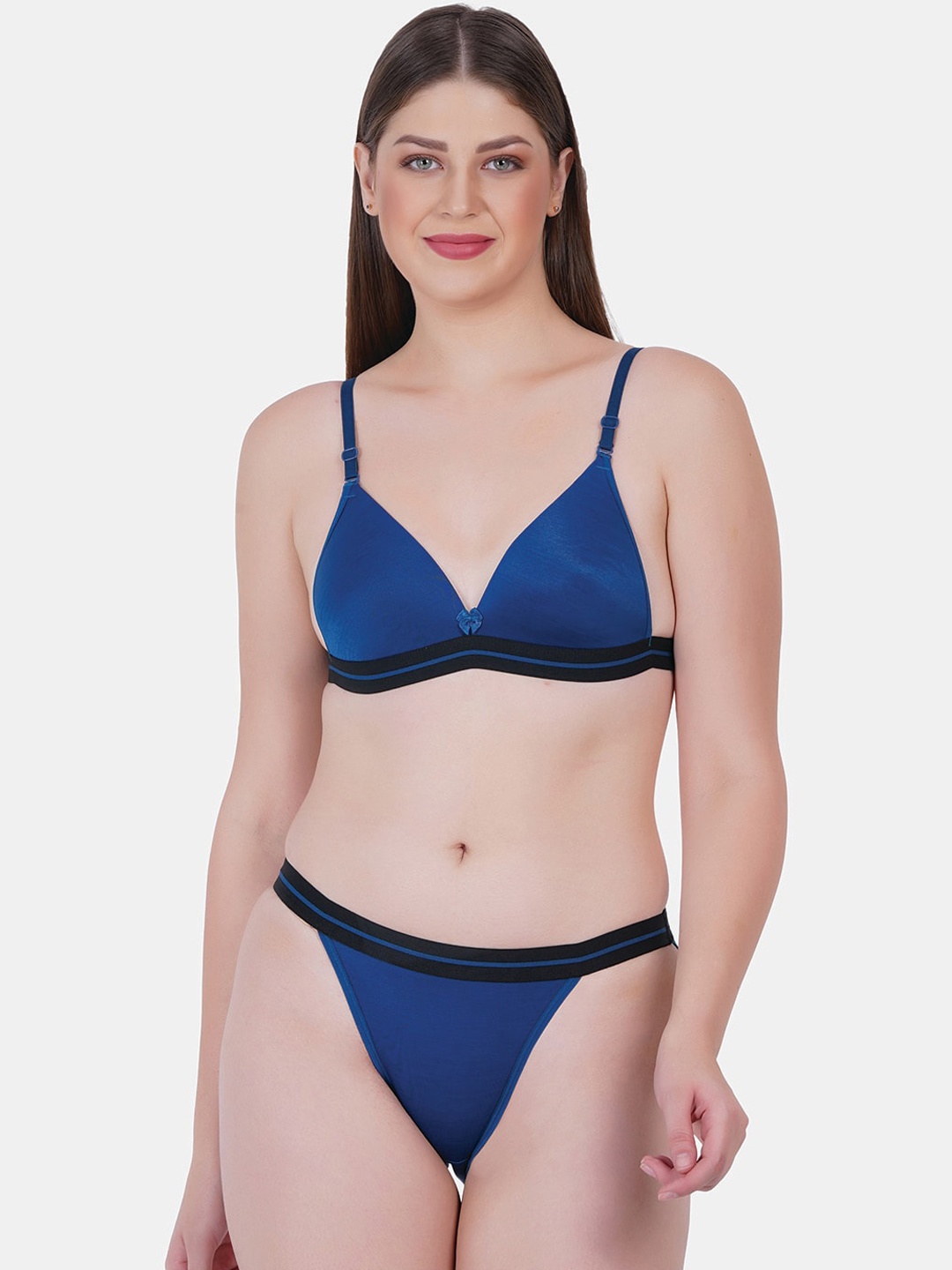 

Reveira Non Padded Non-Wired Lingerie Set Julia-Navy-30, Navy blue