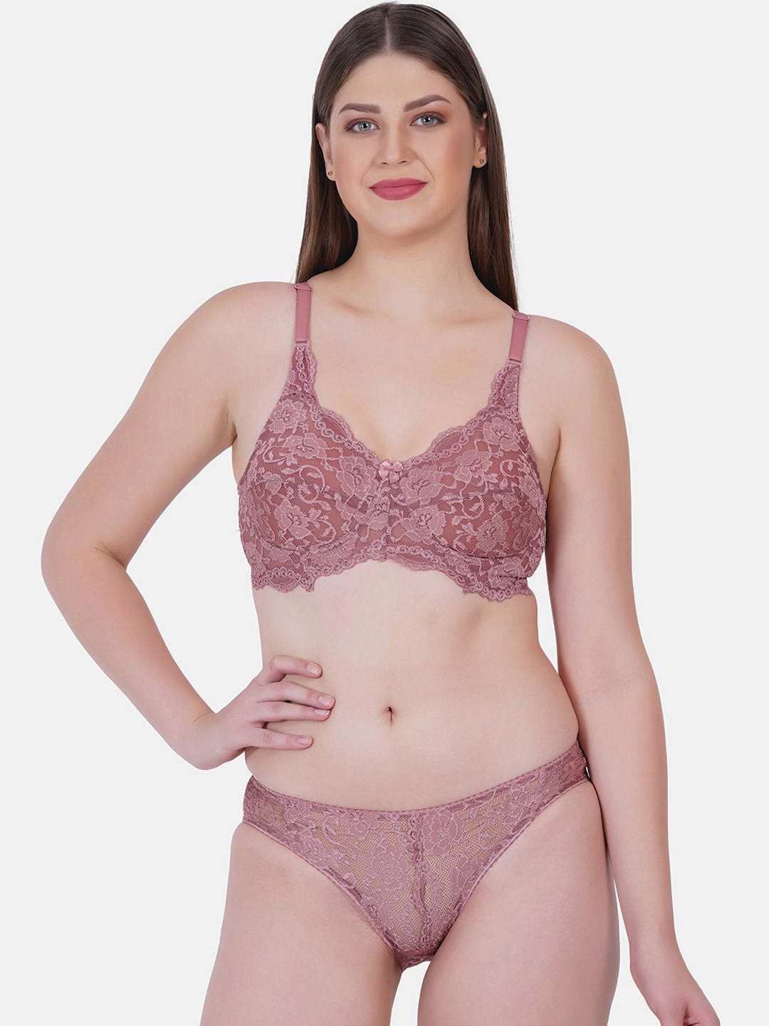 

Reveira Floral Laced Lingerie Set Camila-Coco-30, Pink