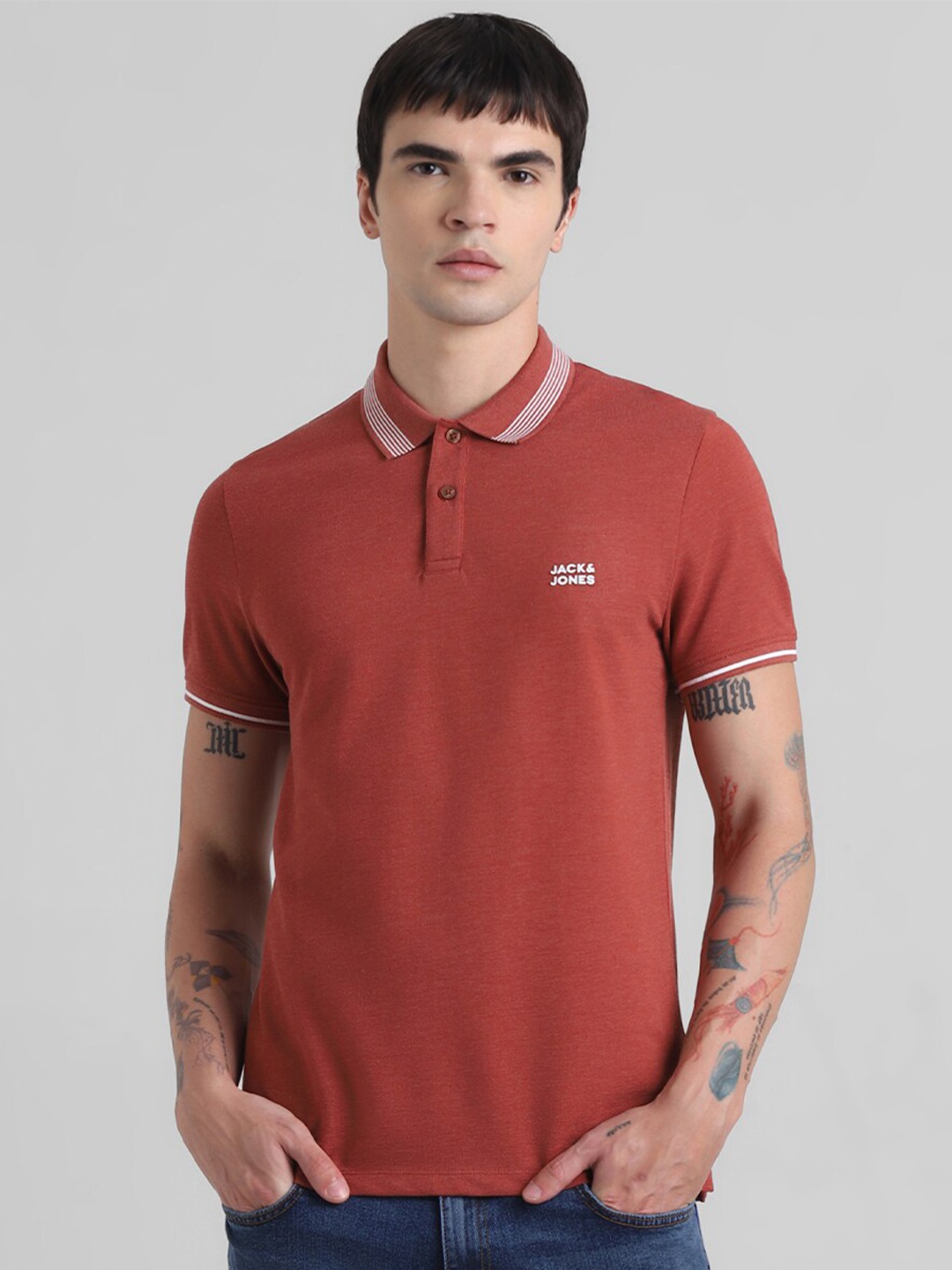 

Jack & Jones Polo Collar Slim Fit T-shirt, Red